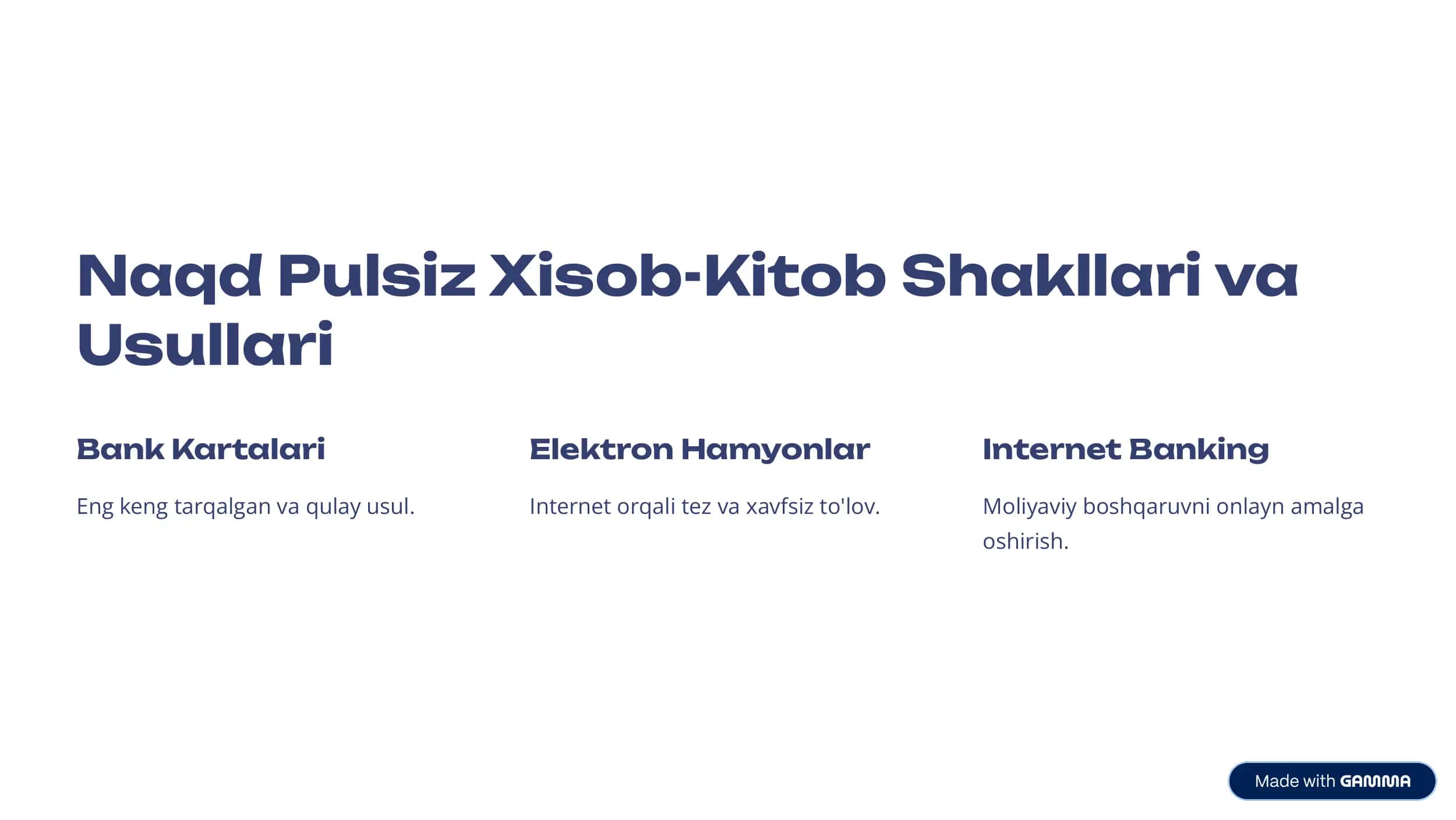 Naqd Pulsiz Xisob-Kitoblar 3