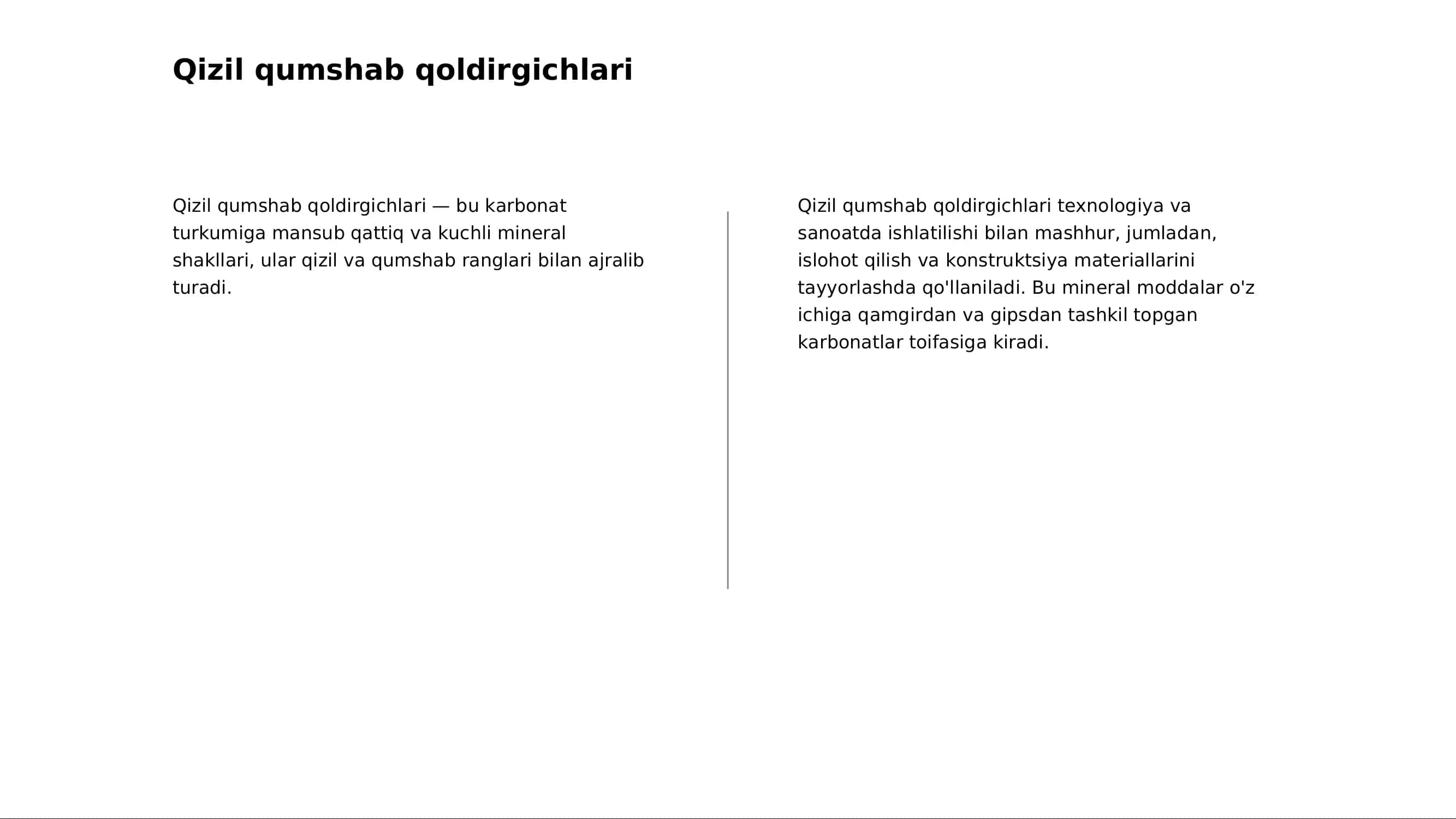 Karbonatlar va ularning sanoatda qollanilishi 3