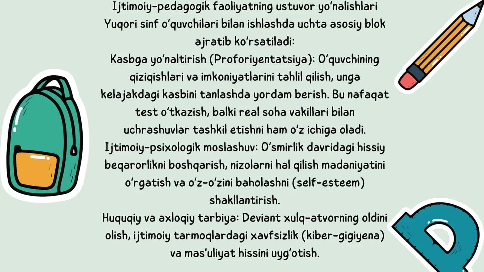 YUQORI SINF OʻQUVCHILARI BILAN OLIB BORILADIGAN IJTIMOIY-PEDAGOGIK ISH 3