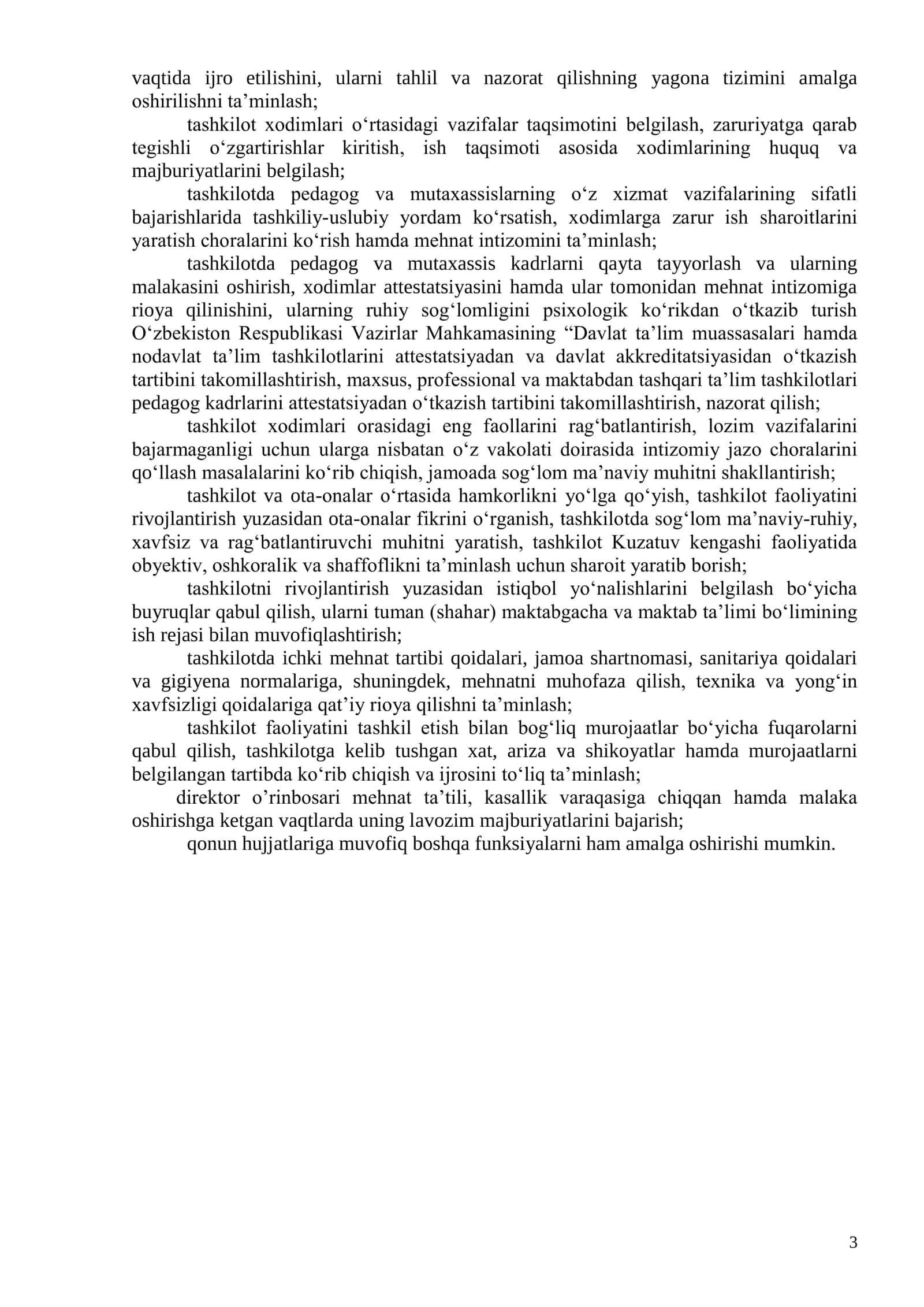 DMTT Direktor lavozim yoʻriqnomasi 2026 YIL 3