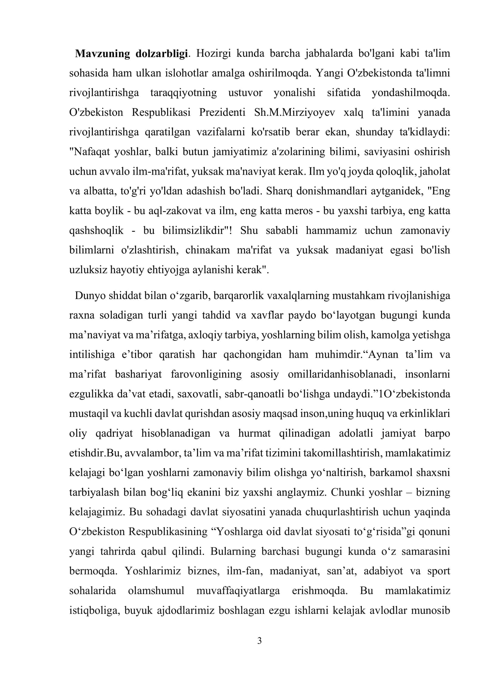 3-sinfda”Sifat”mavzusini o`tishni ijodiy tashkil qilish metodikasi 3