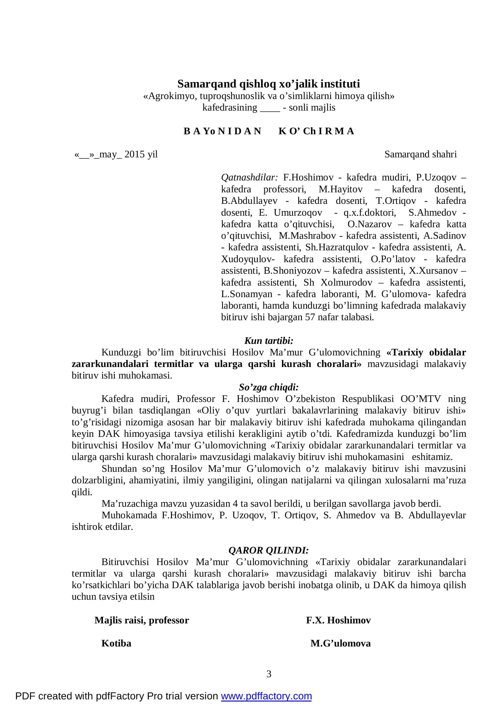Tarixiy obidalar zararkunandalari termitlar va ularga qarshi kurash choralari 3
