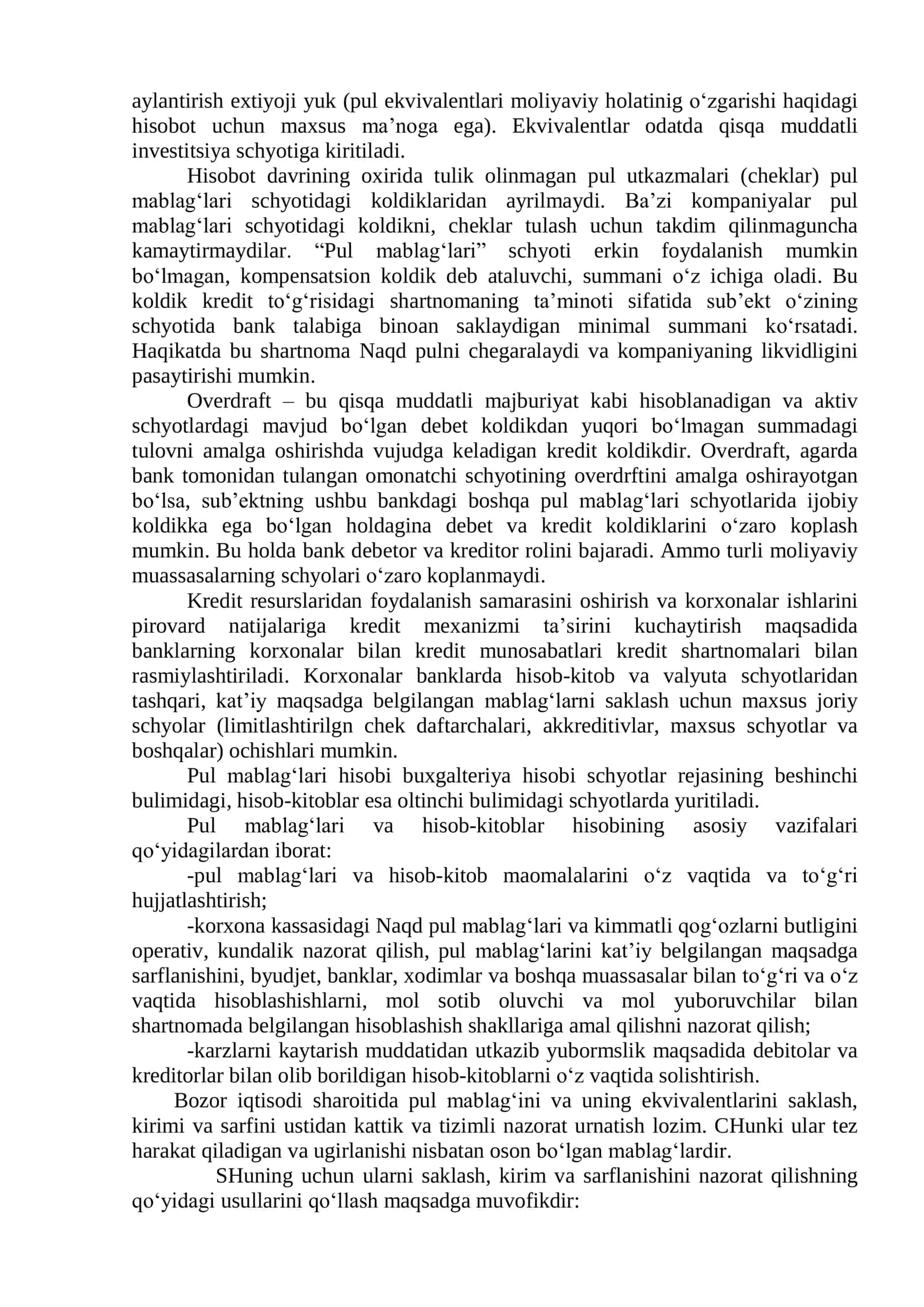 Pul Mablag'lari va Valyuta Operatsiyalari Hisobi 3