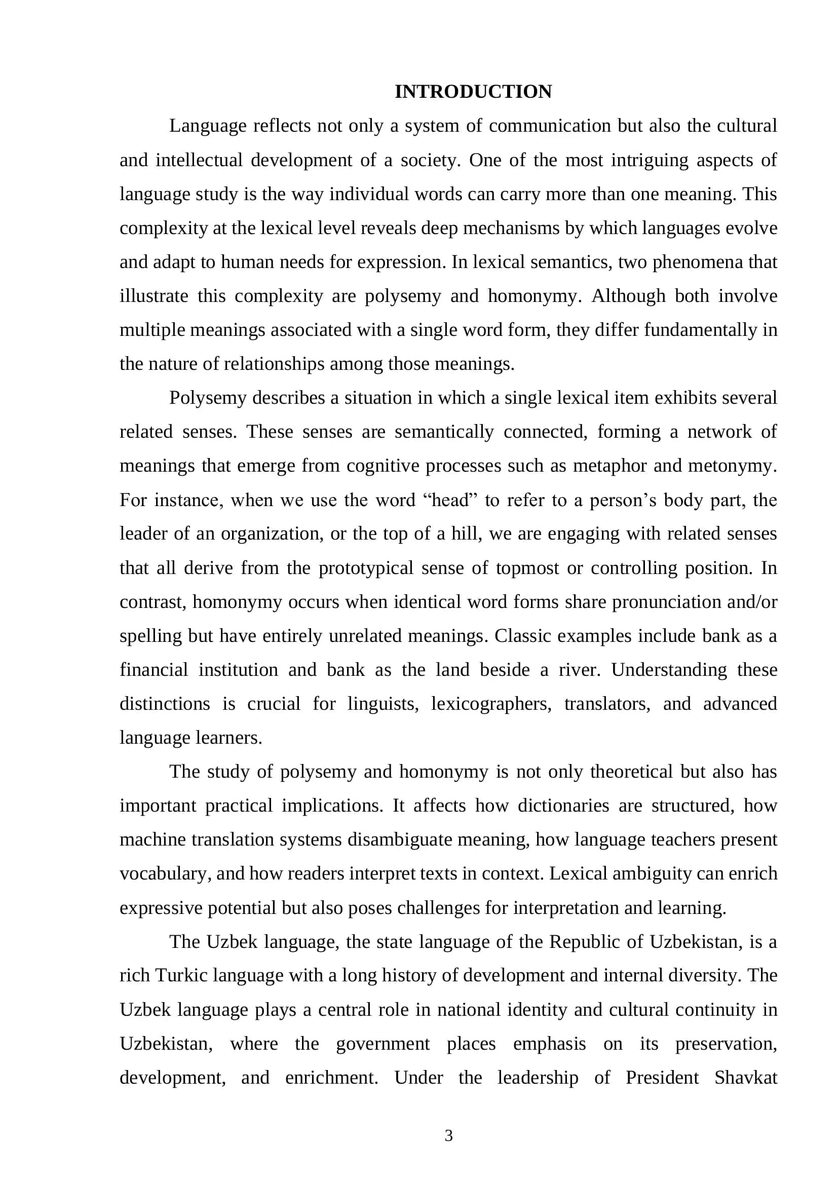 Polysemy and homonymy: A lexical analysis of multiple meanings 3