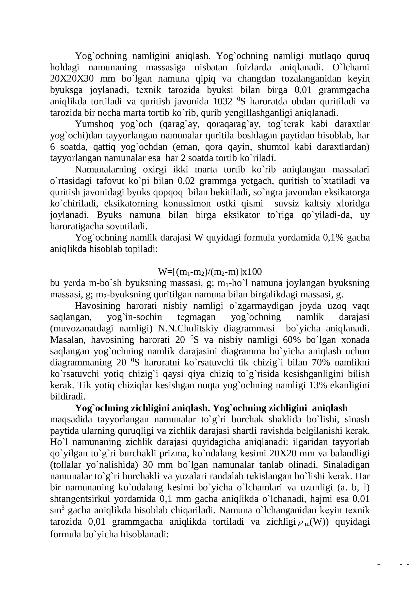 Yog`ochning fizik xossalarini aniqlash 3