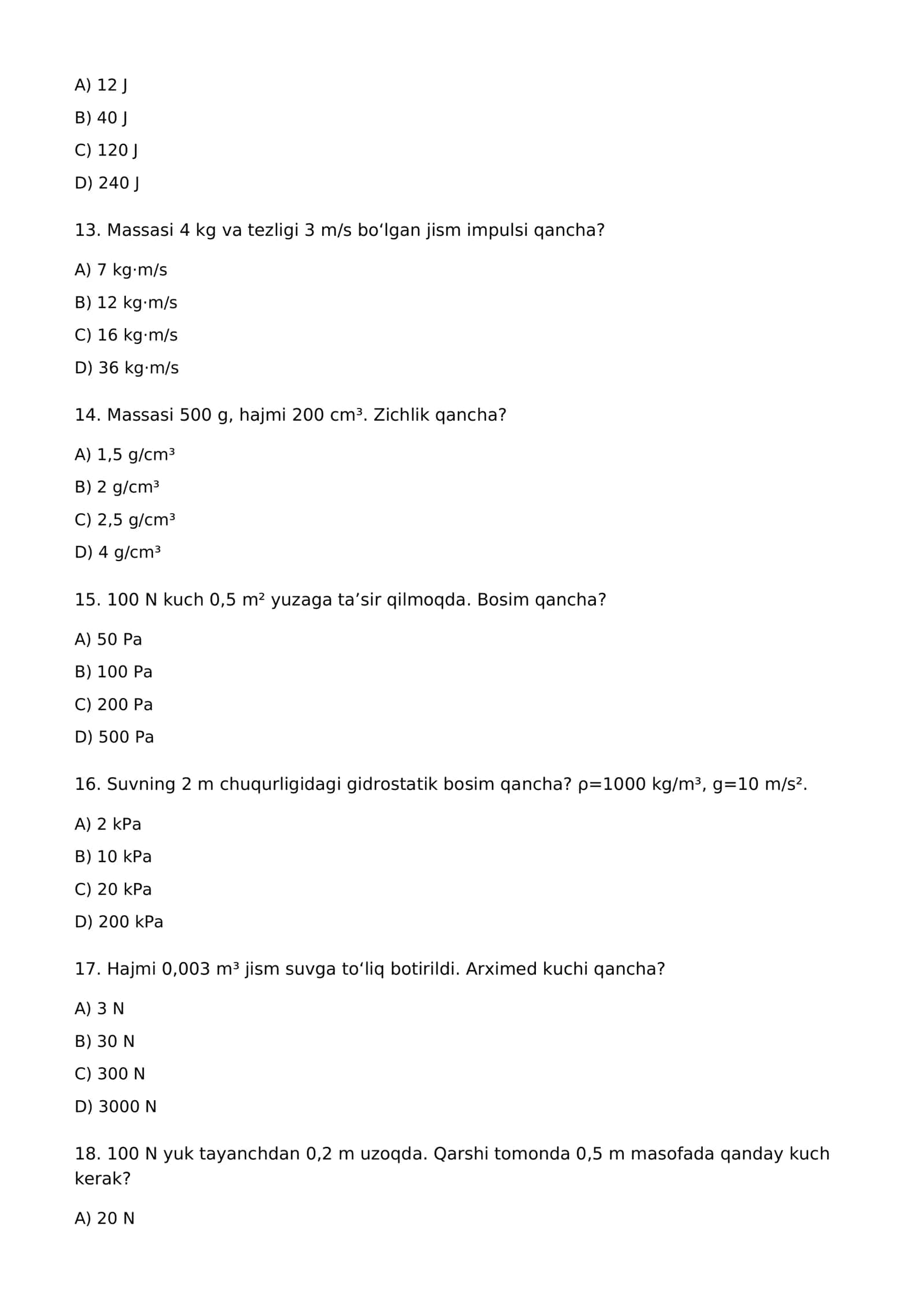 FIZIKA 30 talik testlar 3