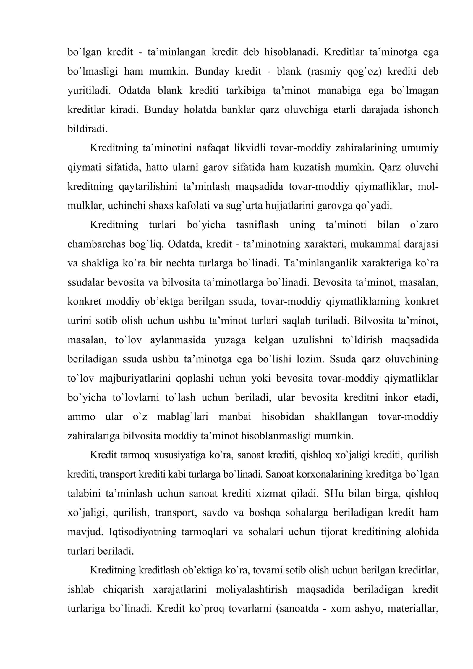 Kreditning turlari va shakllari 3