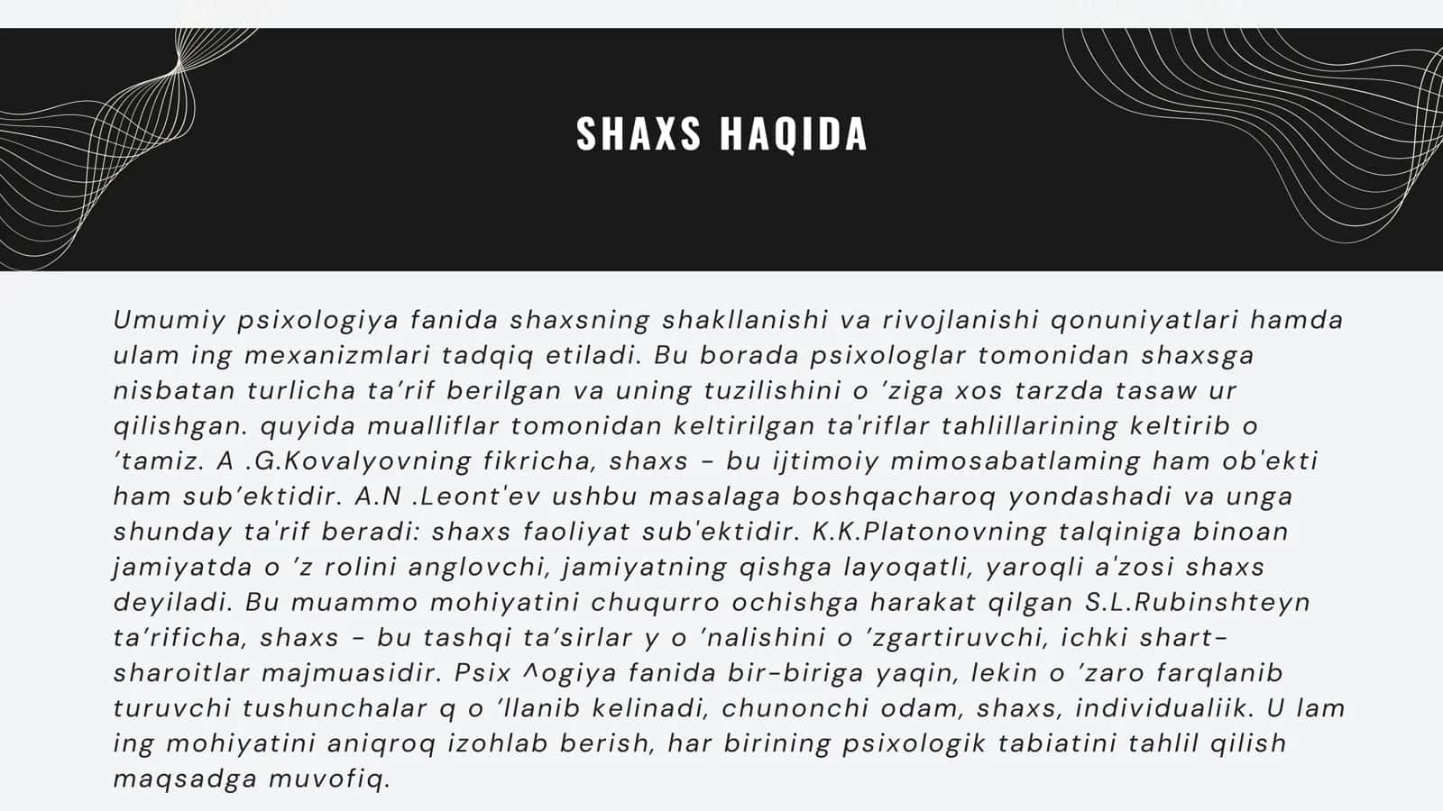 SHAXSNING MALAKA VA ODATLARI 3