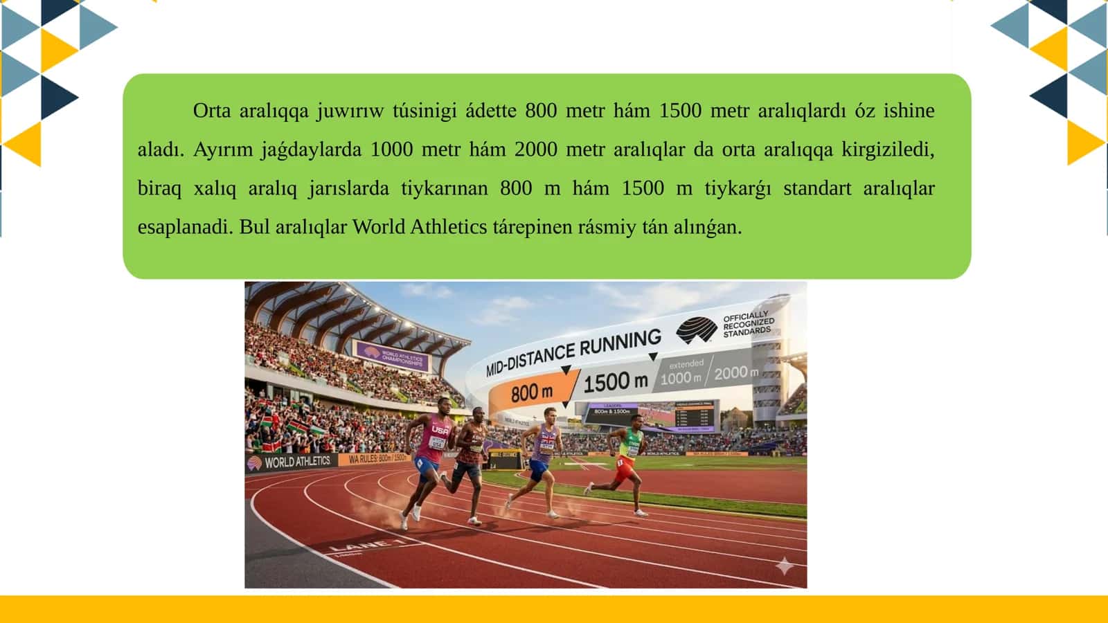 Orta aralıqqa juwırıw túrleri 3