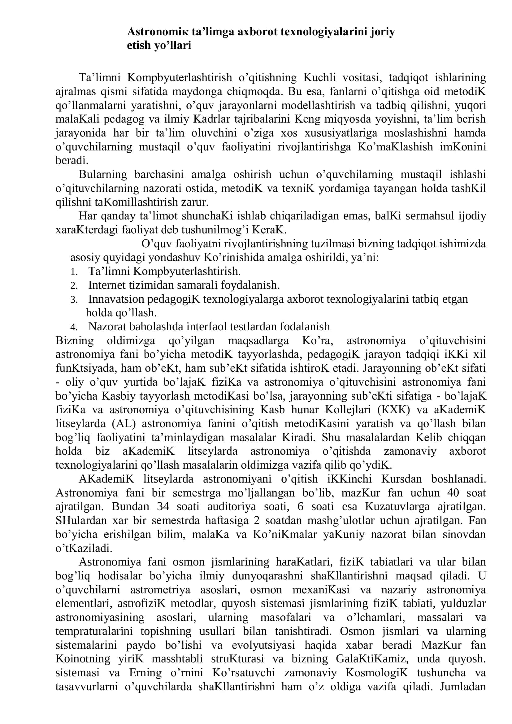 "Gigant sayyoralar fizikasi" mavzusini zamonaviy axborot texnologiyalari muhitida o’qitish metodikasi 3
