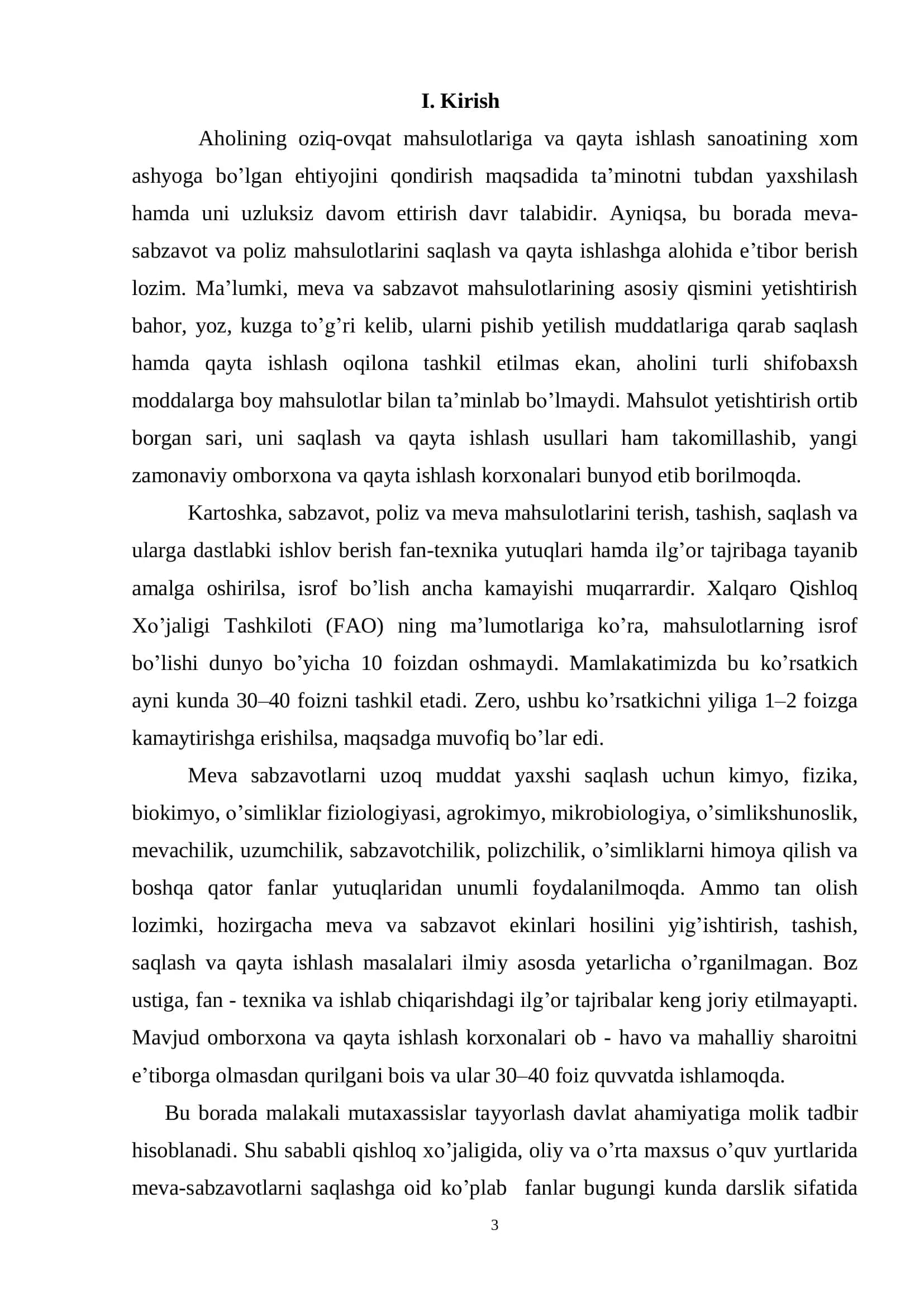 Meva va sabzavotlarni saqlash texnologiyasini takomillashtirish 3