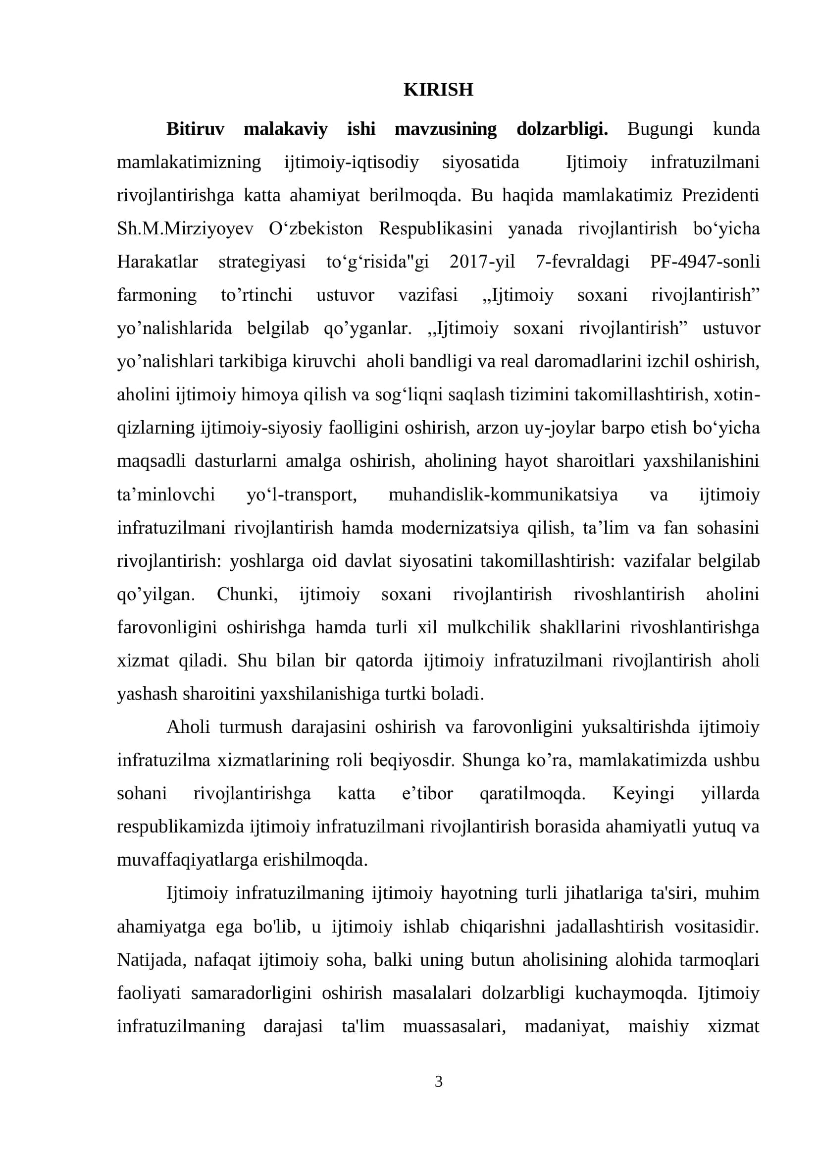 O‟zbekiston Respublikasida Ijtimoiy infratuzilmani qo„llab quvvatlash muammolari va bartaraf etish yo‟llari 3