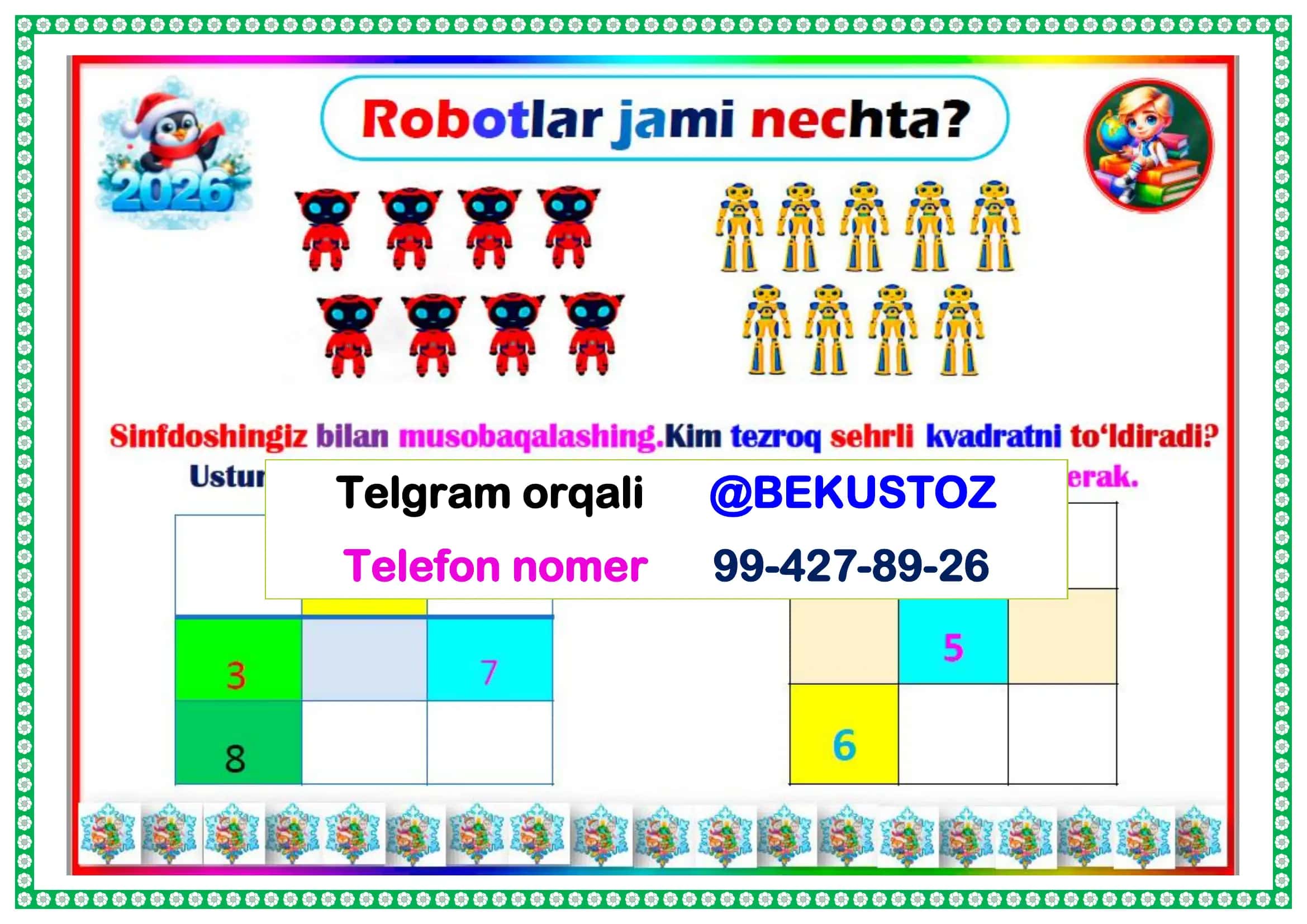 1-sinf Matematika Koʻrgazma 3