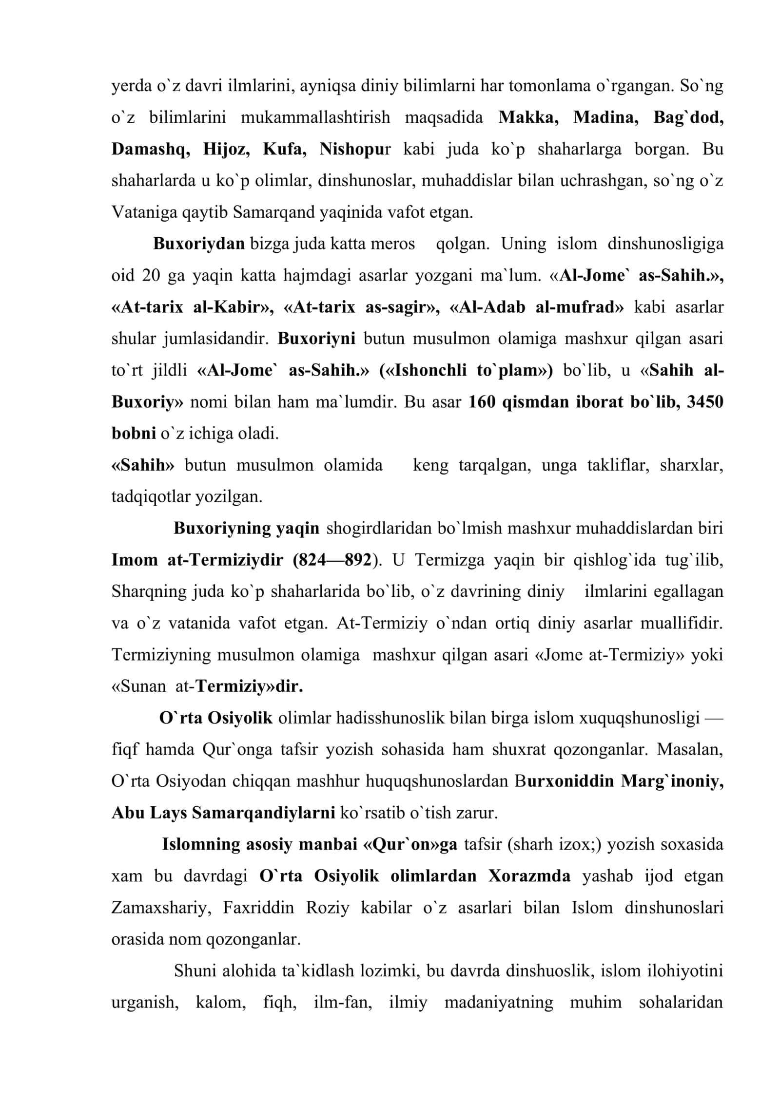 IX-XII asrda musulmon uyg`onish davri. Sharq olimlarining dunyo ilmiy tafakkuri taraqqiyotiga qo`shgan hissasi 3