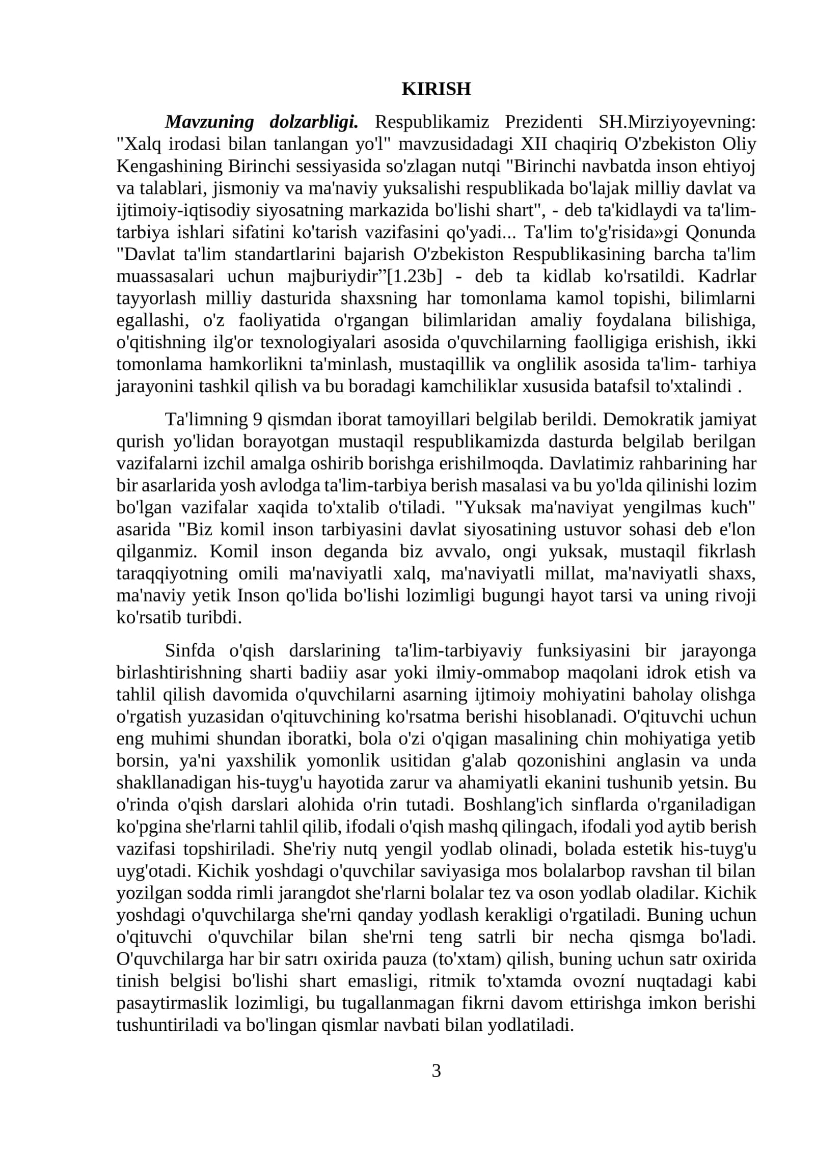 O‘QISH DARSLARIDA LIRIK SHE’R O‘TISH USLUBIYOTI 3