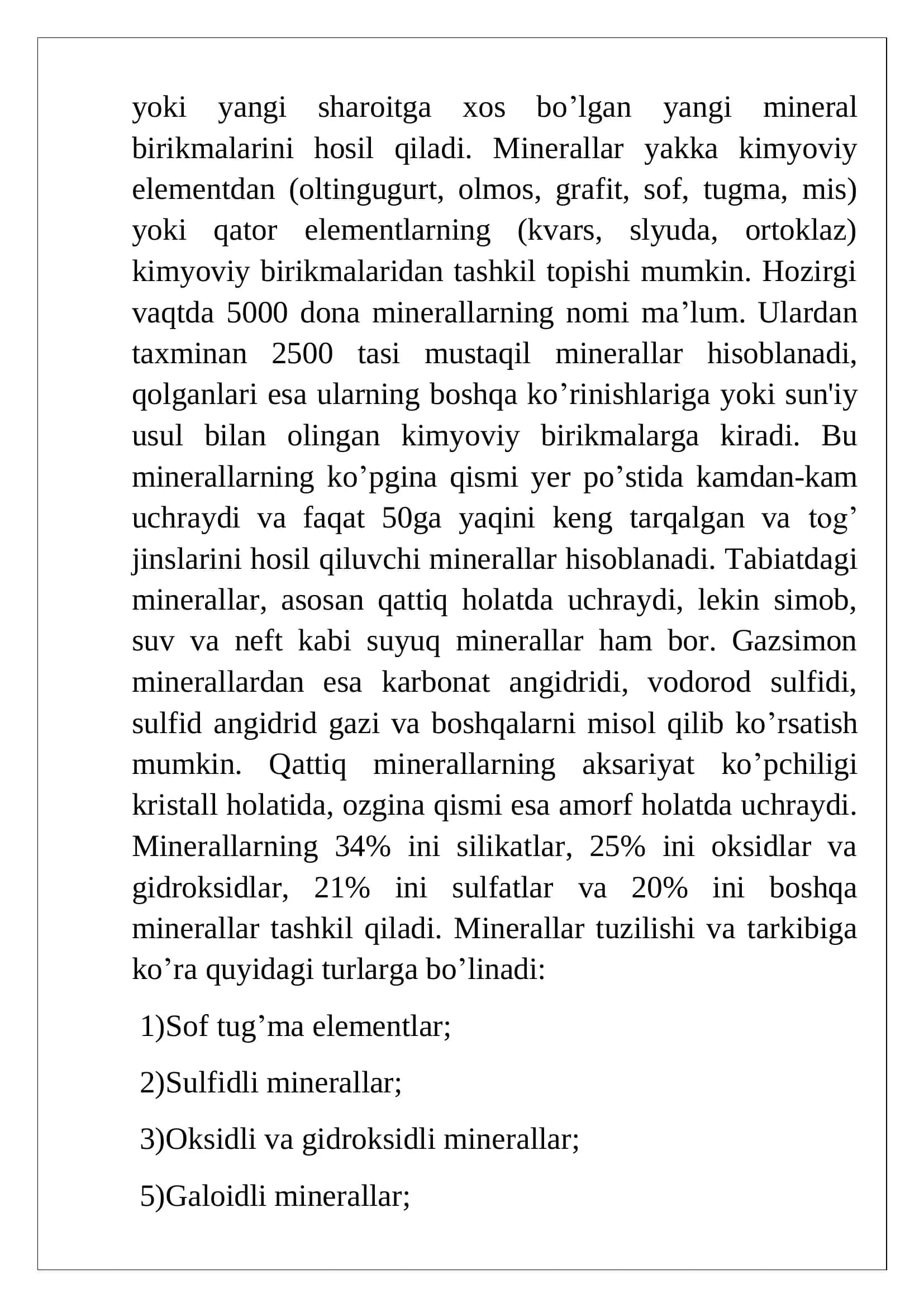 SOF TUG`MA MINERALLAR 3