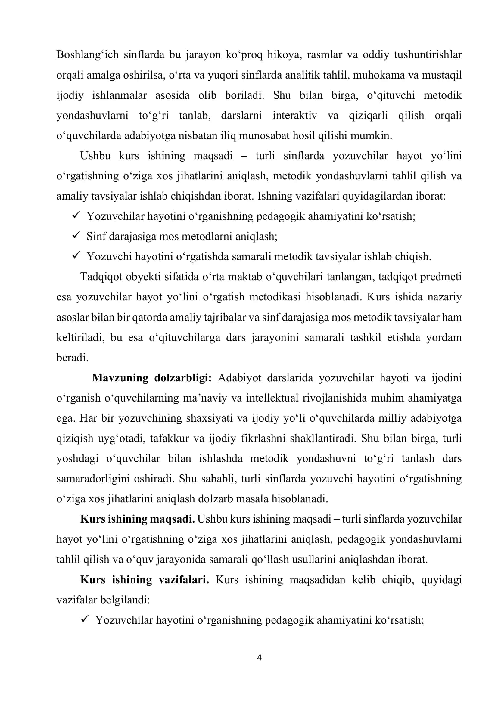 MAVZU: TURLI SINFLARDA YOZUVCHI HAYOT YO‘LINI O‘RGATISHNING O‘ZIGA XOS JIHATLARI 3