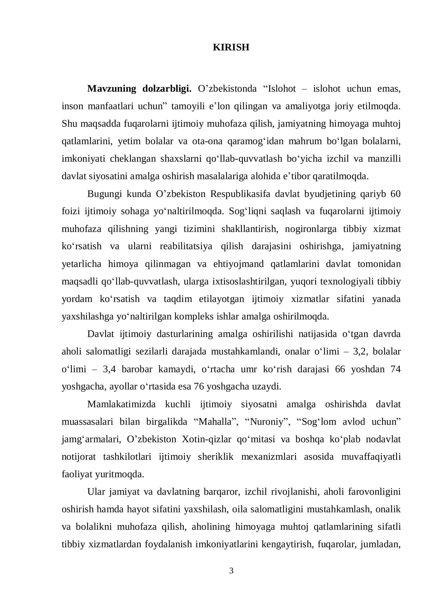Aholini ijtimoiy muhofaza qilishning tashkiliy-huquqiy asoslari va moliyaviy manbalari 3