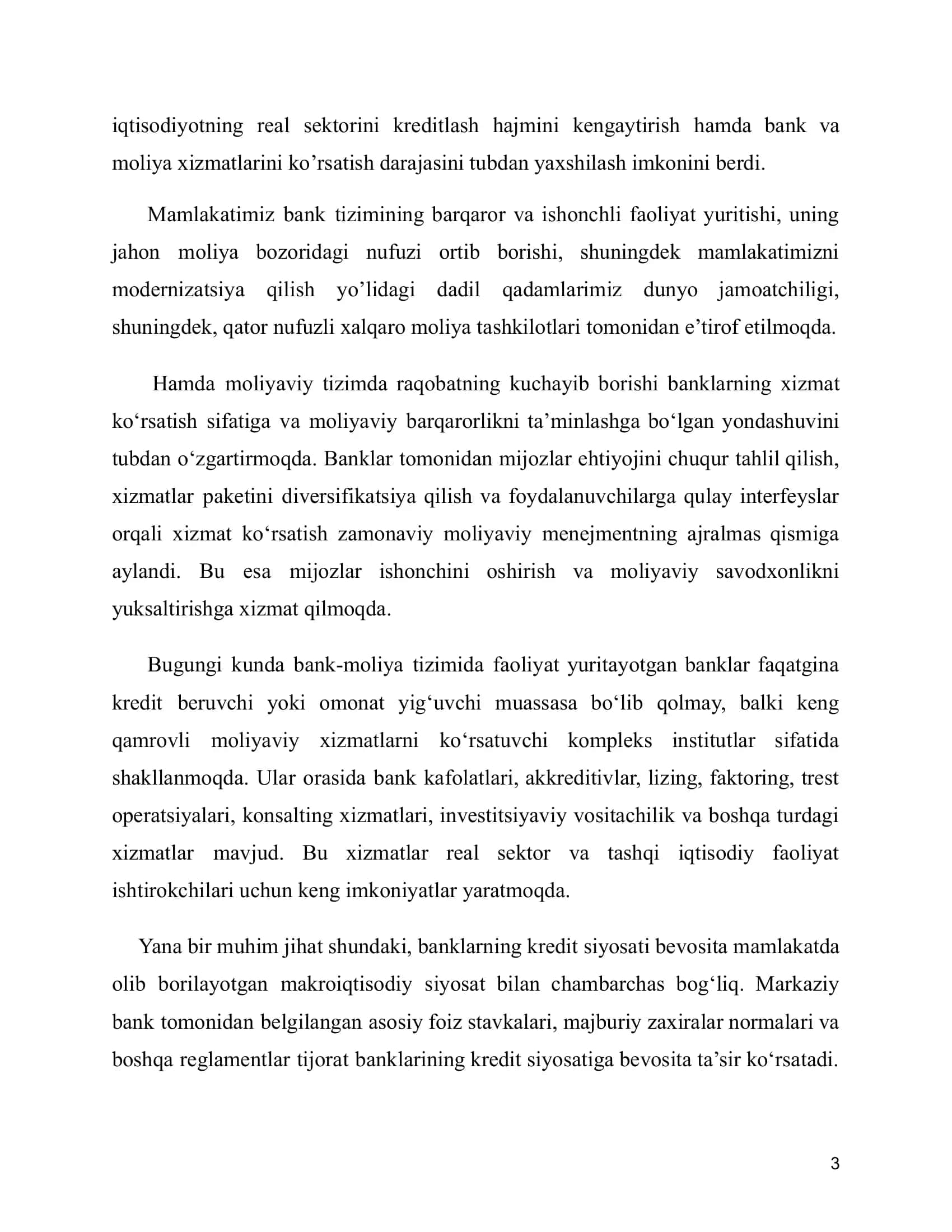 BANKLAR ULARNING TURLARI VA KREDIT TIZIMIDAGI ROLI 3