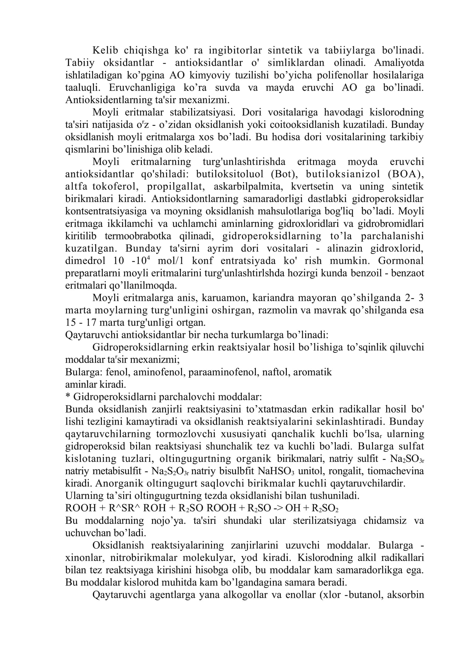 Oksidlanish qaytarish nazariyasi. fizikaviy usulda turg'unlashtirish, kompleksonlar yordamida turg'unlashtirish 3