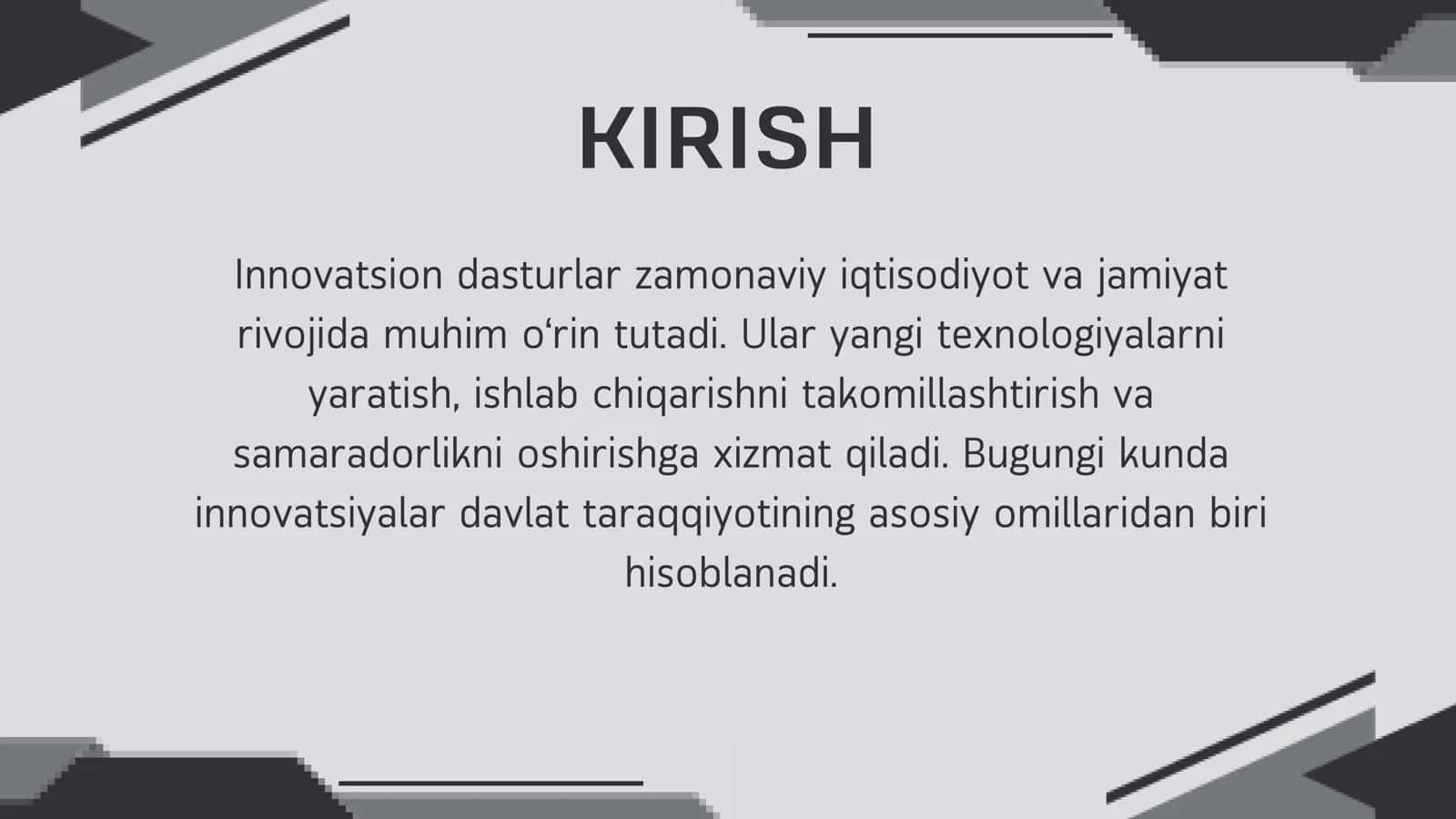 Innovatsion dasturlar va ularni amalga oshirish 3