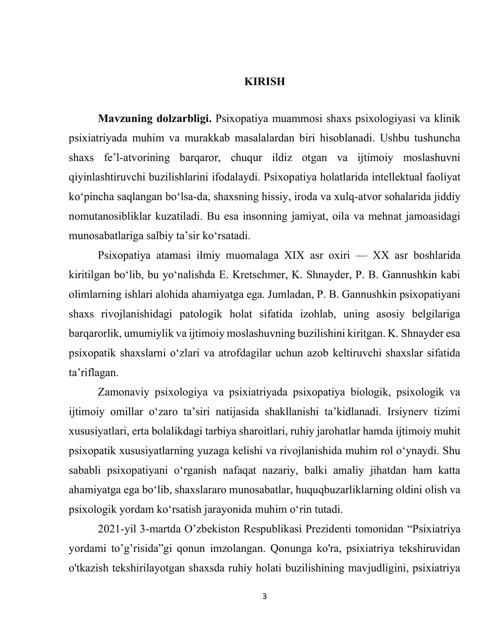 Psixopatiyalarning tarifi va asosiy belgilari 3