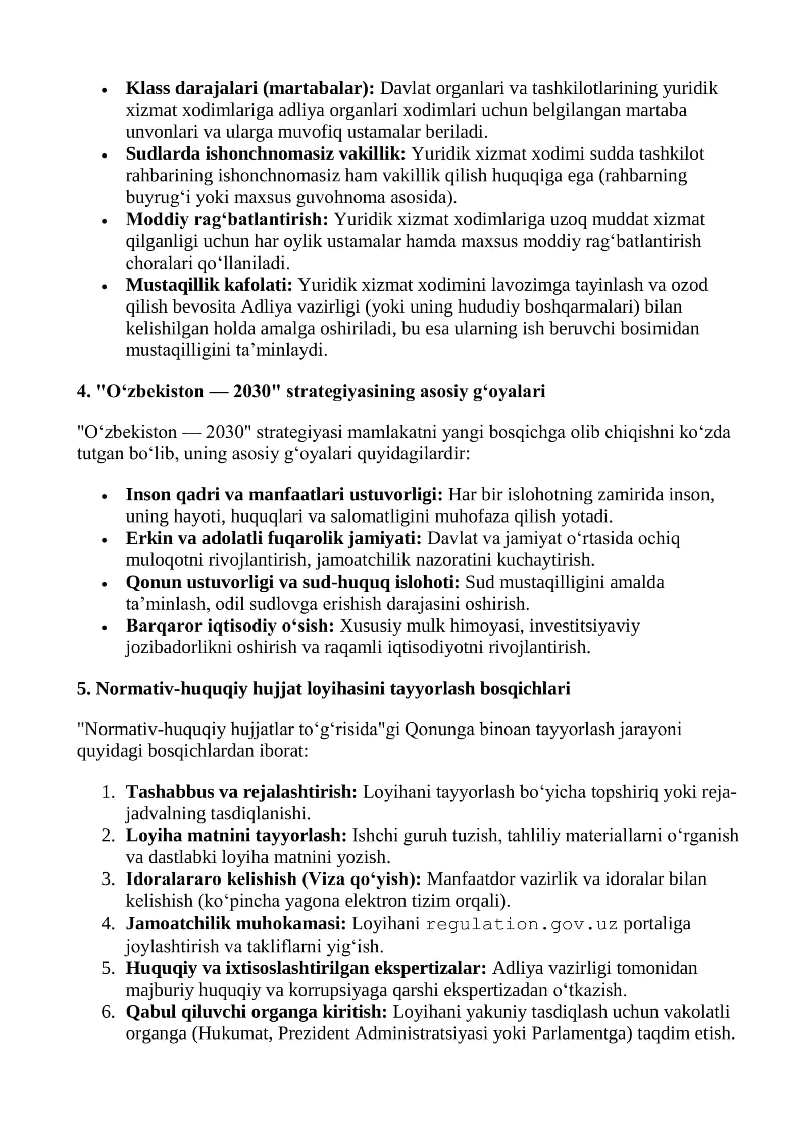 YURIDIK BO'LIM SUHBAT SAVOLLARI JAVOBLARI BILAN 2026 3