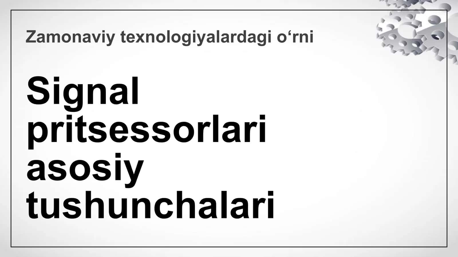 Zamonaviy signal pritsessorlari arxitekturalarini o‘rganish 3