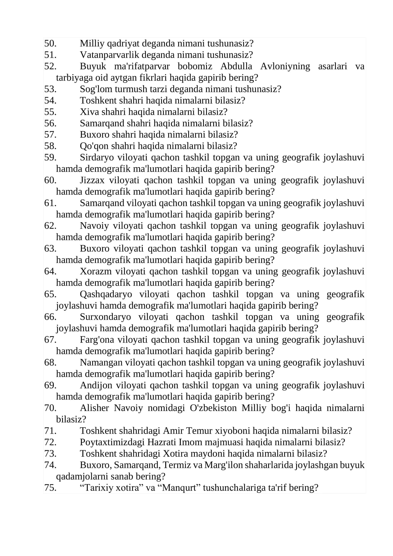 Ichki ishlarga kiruvchilar uchun test savollar to'plami 3