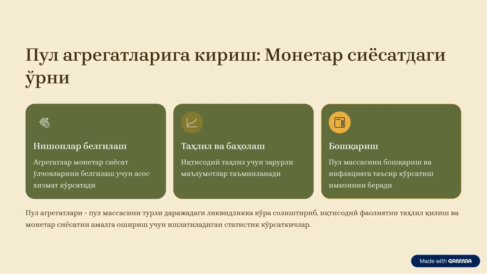 Пул агрегатларига кириш: Монетар сиёсатдаги ўрни 3