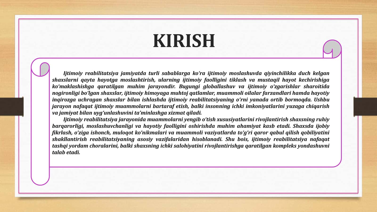 IJTIMOIY REABILITATSIYA MUAMMOLARNI YENGIB O‘TISH XUSUSIYATLARINI RIVOJLANTIRISH 3