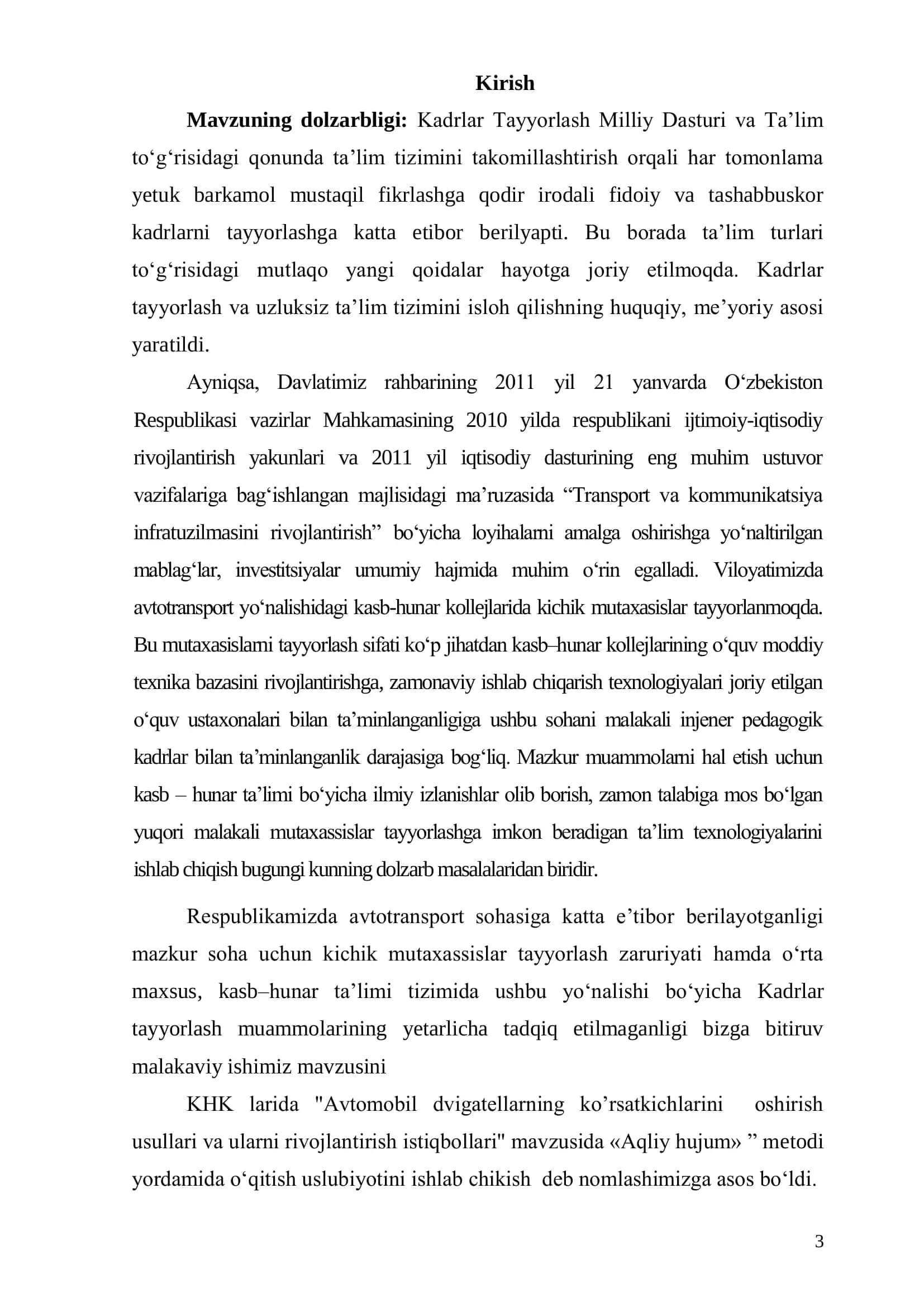 AVTOMOBIL DVIGATELLARNING KO‟RSATKICHLARINI OSHIRISH USULLARI VA ULARNI RIVOJLANTIRISH ISTIQBOLLARI 3