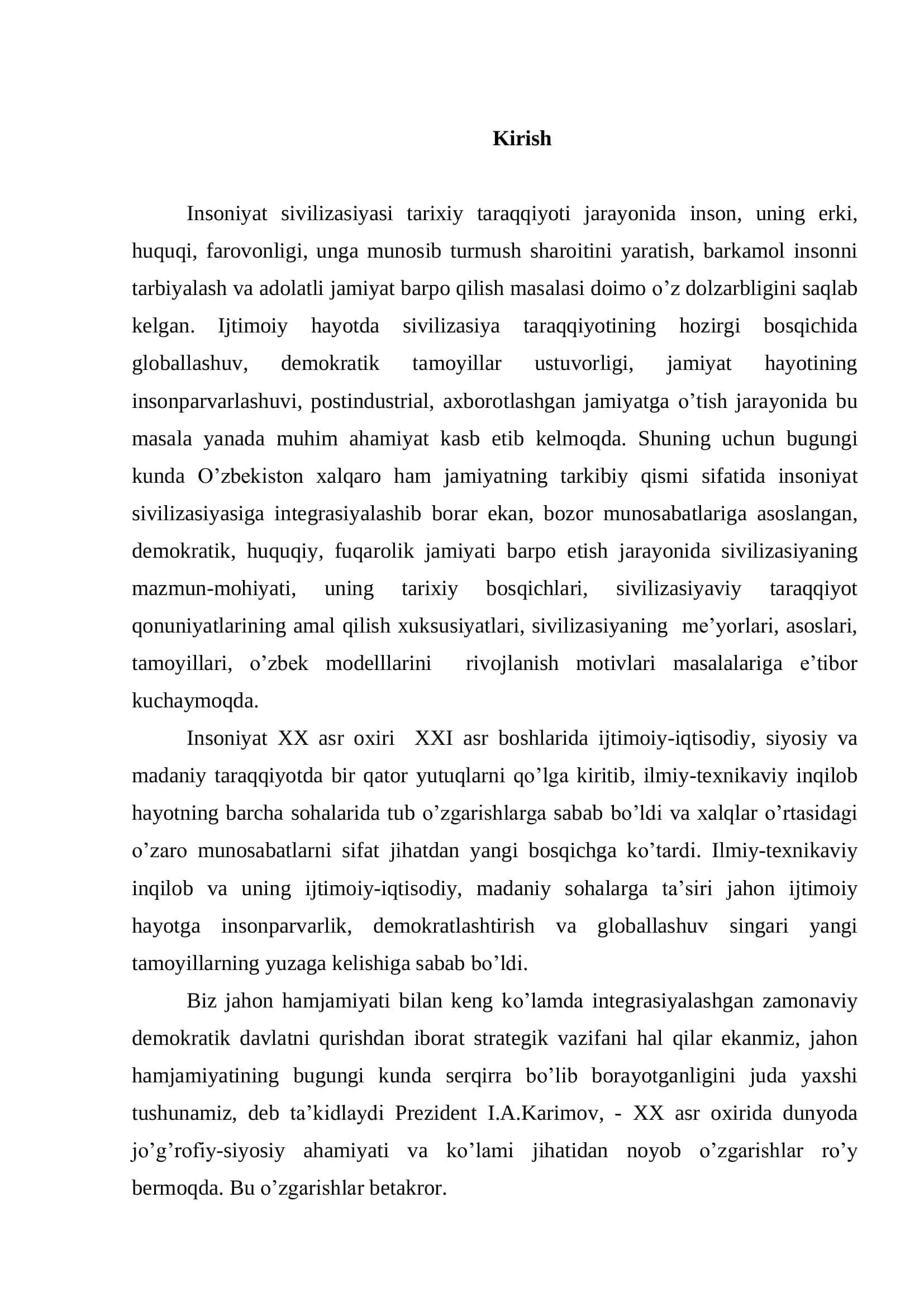 JAHON SIVILIZASIYaSI VA TARAQQIYoTNING «O’ZBEK MODELI» 3