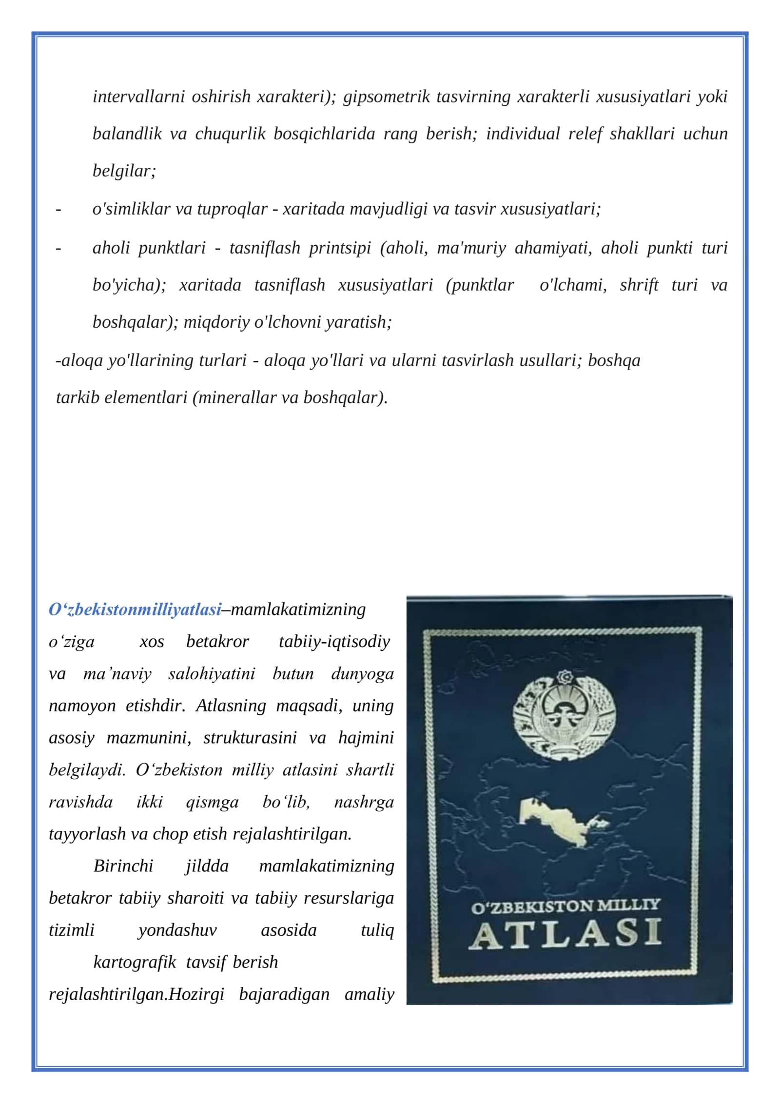 Umumgeografik xaritalar mazmunini tahlil qilish 3
