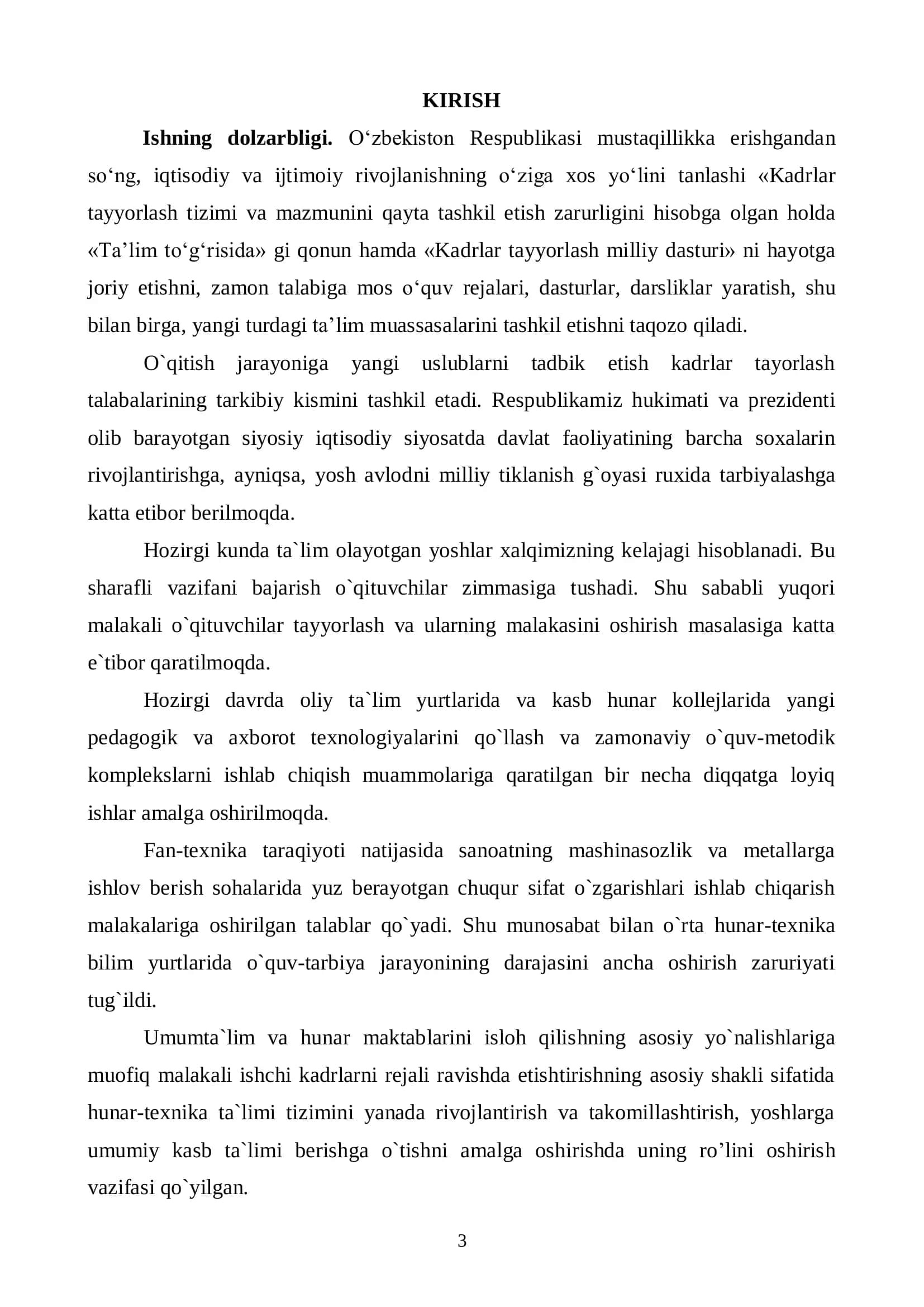 5142000-mehnat ta’limi yo’nalishi bo’yicha bakalavr darajasini olish uchun BITIRUV MALAKAVIY ISHI 3