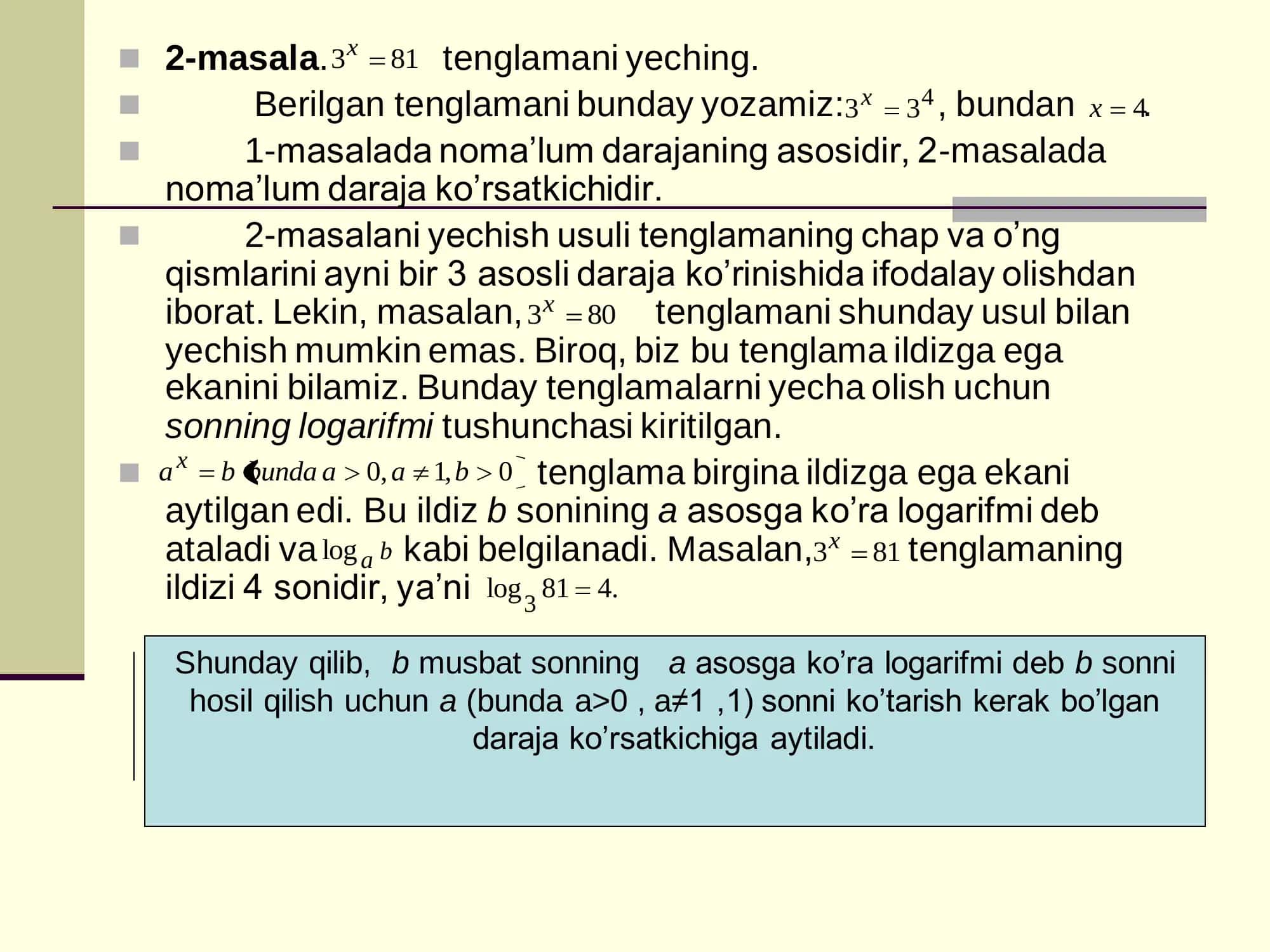 Logarifmik Funksiya 3