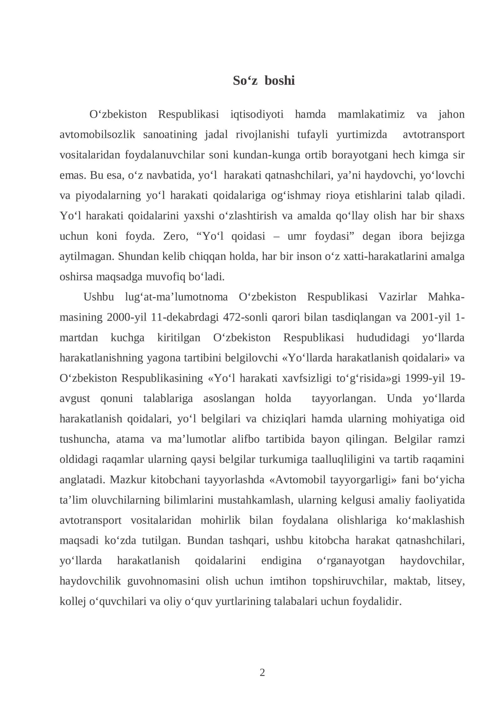 YO‘L HARAKATI QOIDALARI (BELGILAR, ATAMALAR VA TUSHUNCHALAR) 3