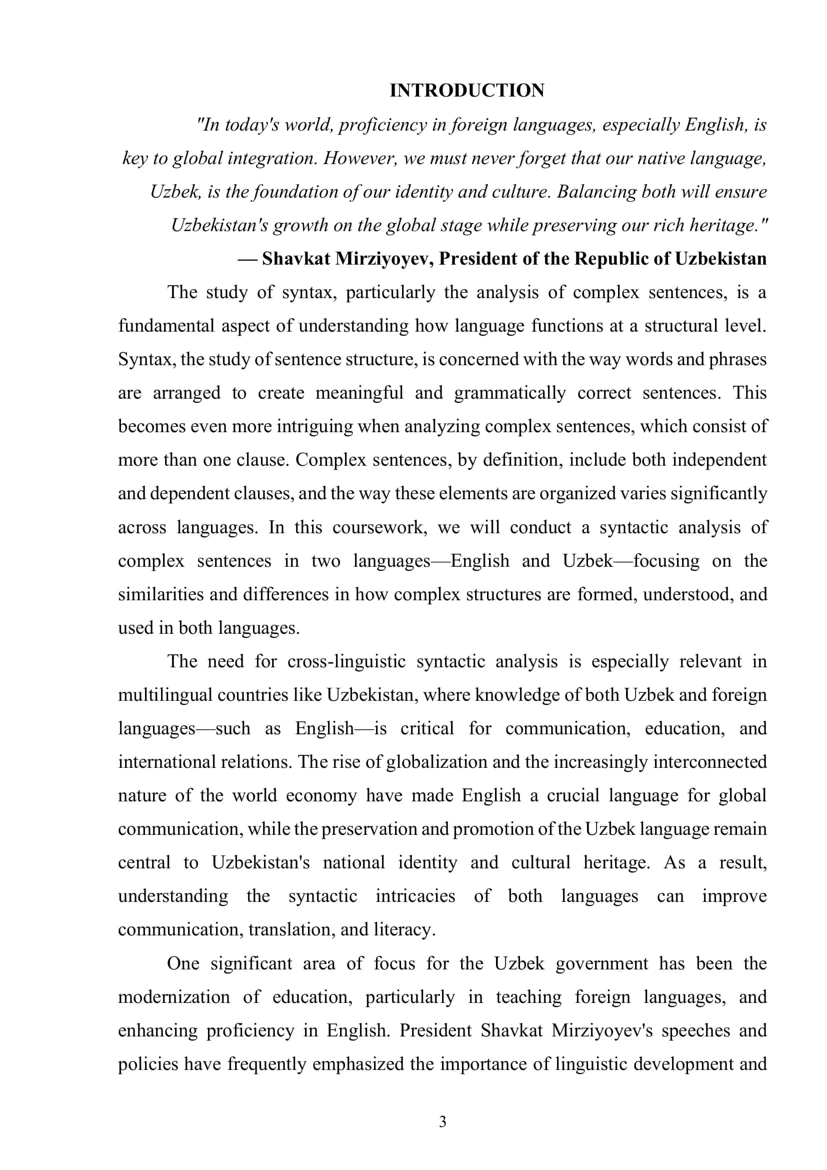 Syntactic analysis of complex sentences in English and Uzbek 3