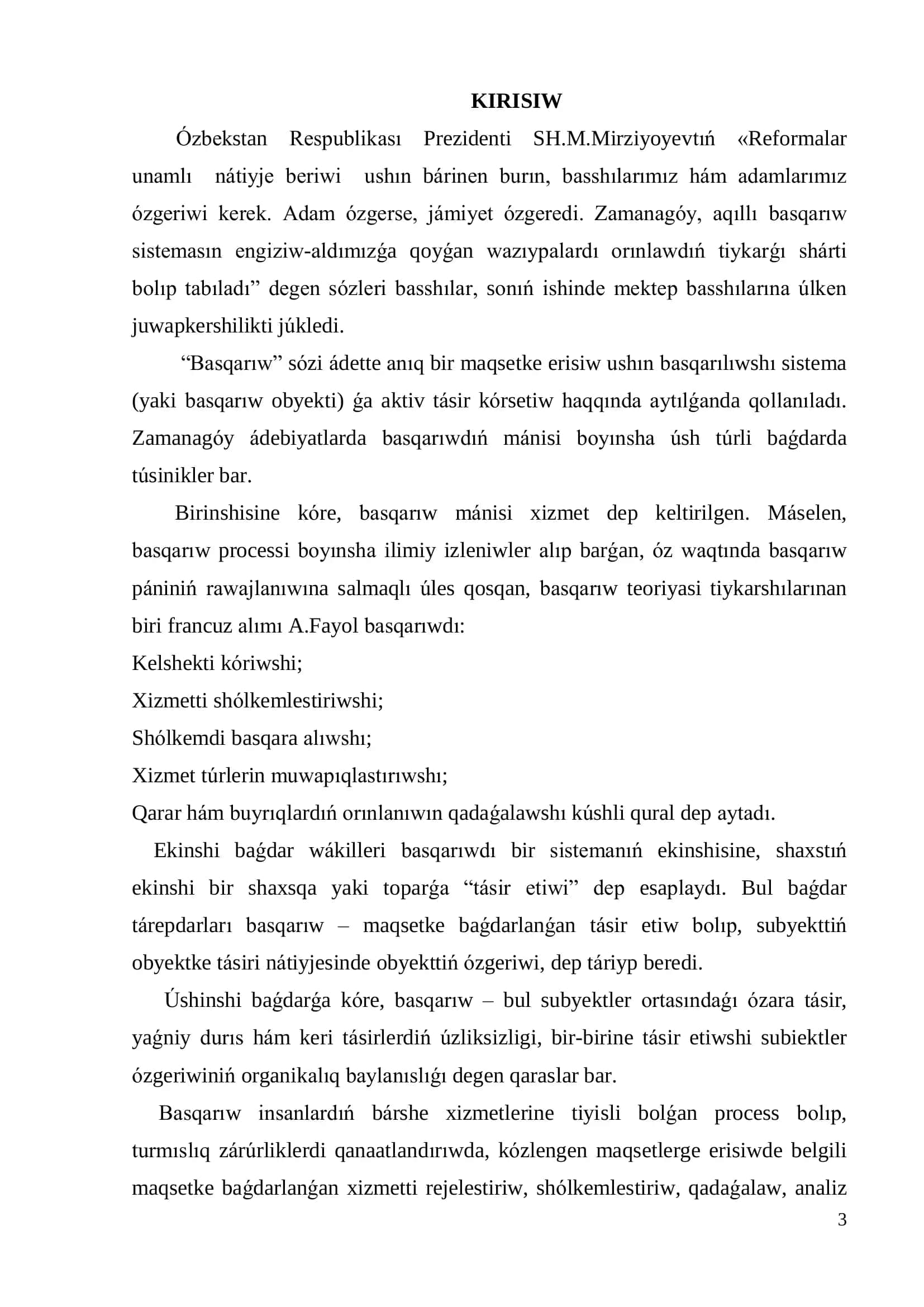 Ózbekstan RespublikasÍ JoqarÍ Hám Orta ArnawlÍ Bilimlendiriw Ministerligi 3