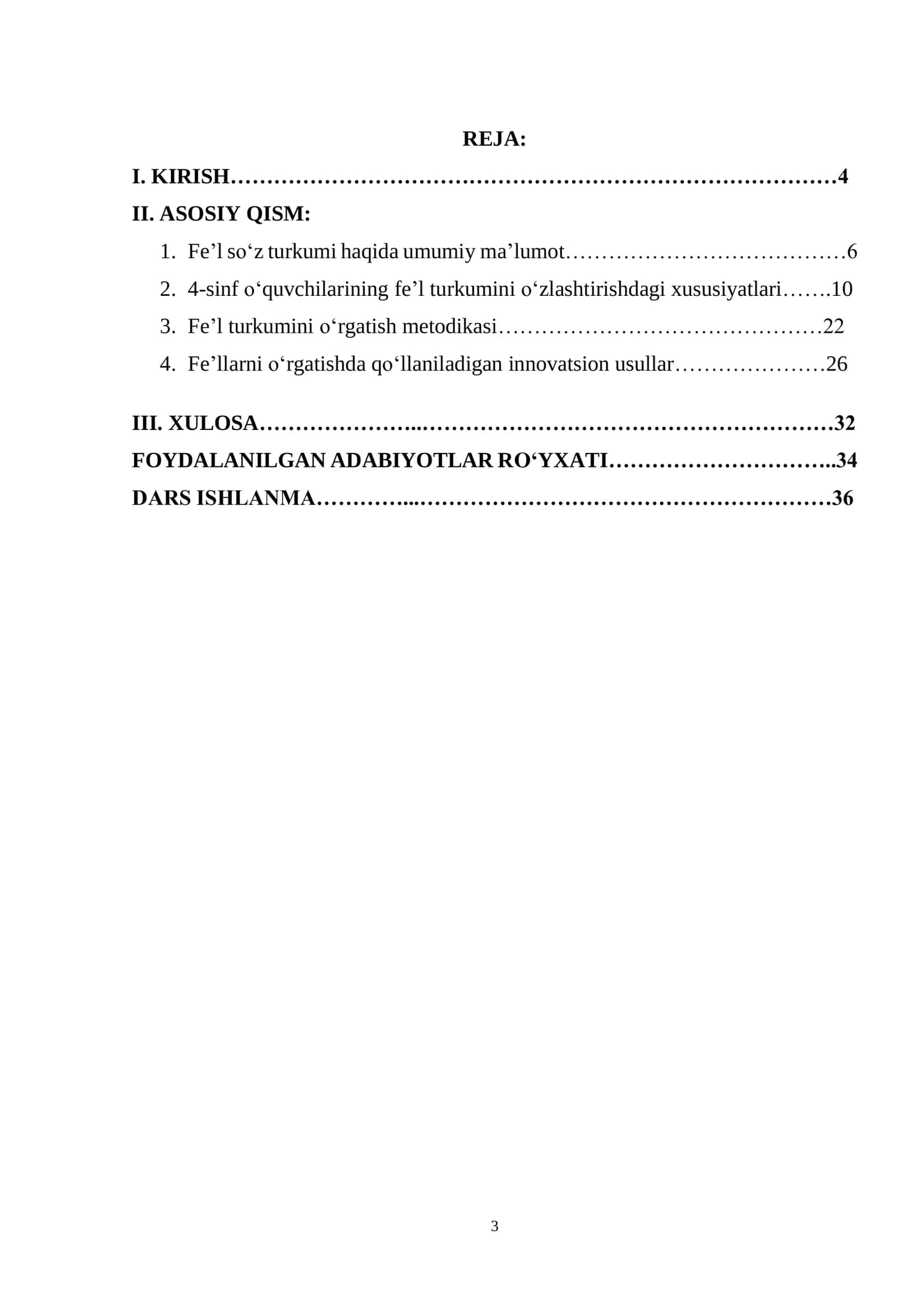 “4-sinfda “Fe’l” turkumini o‘rganish” 3
