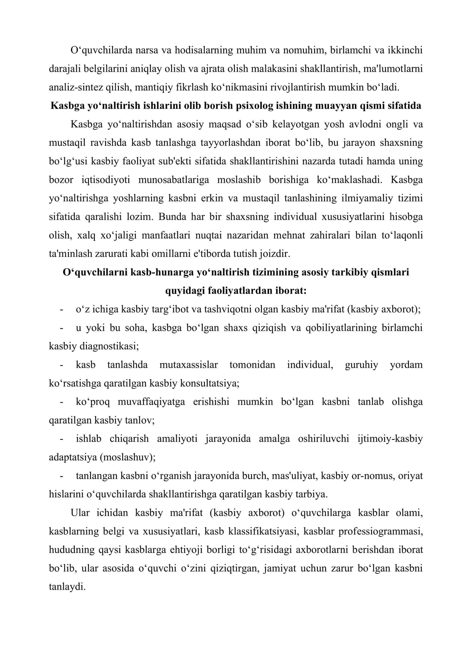 Kasbiy oʻzlikni anglash sohasini korreksiyalash 3