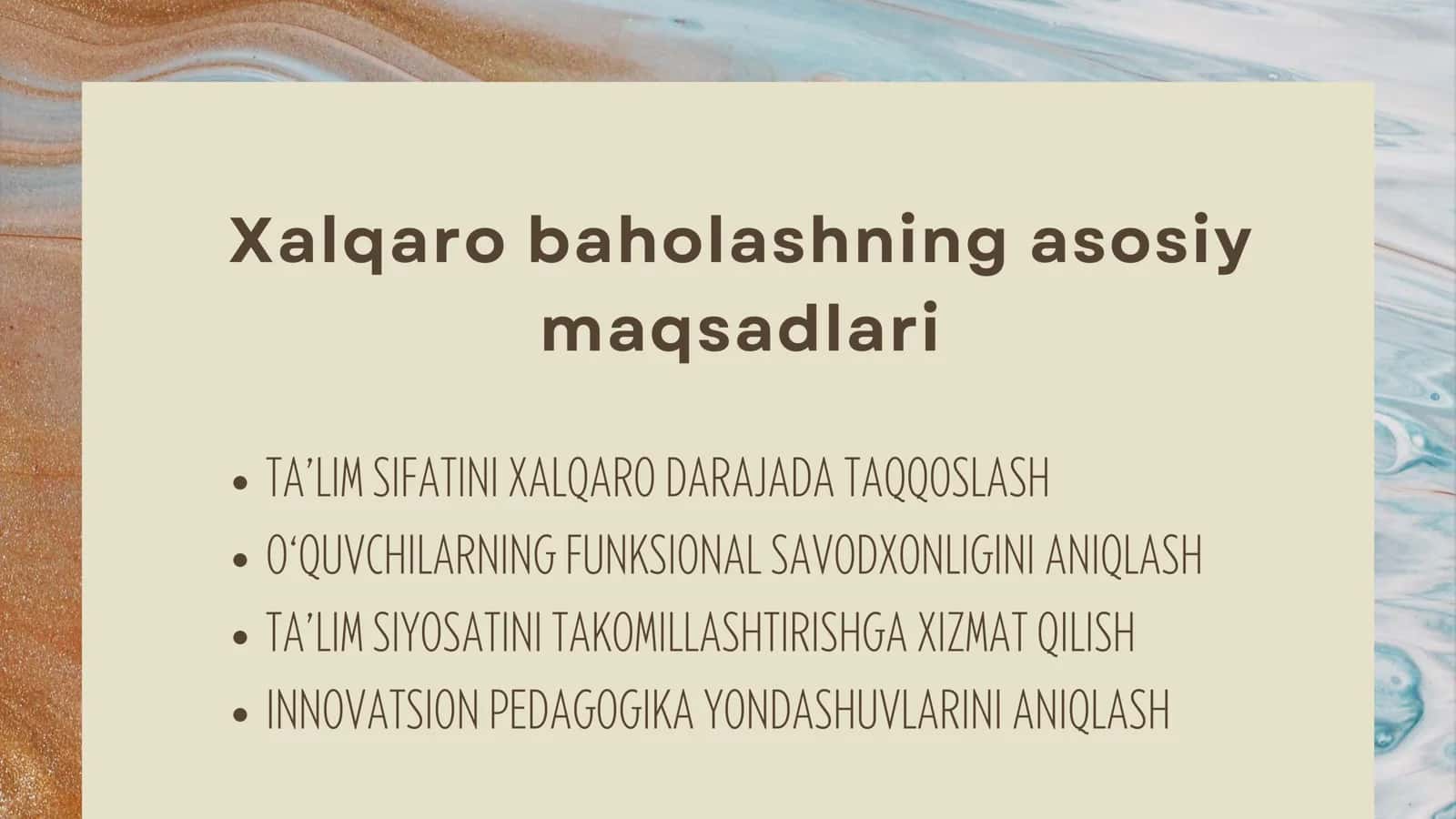 Xalqaro baholash dasturlari 3