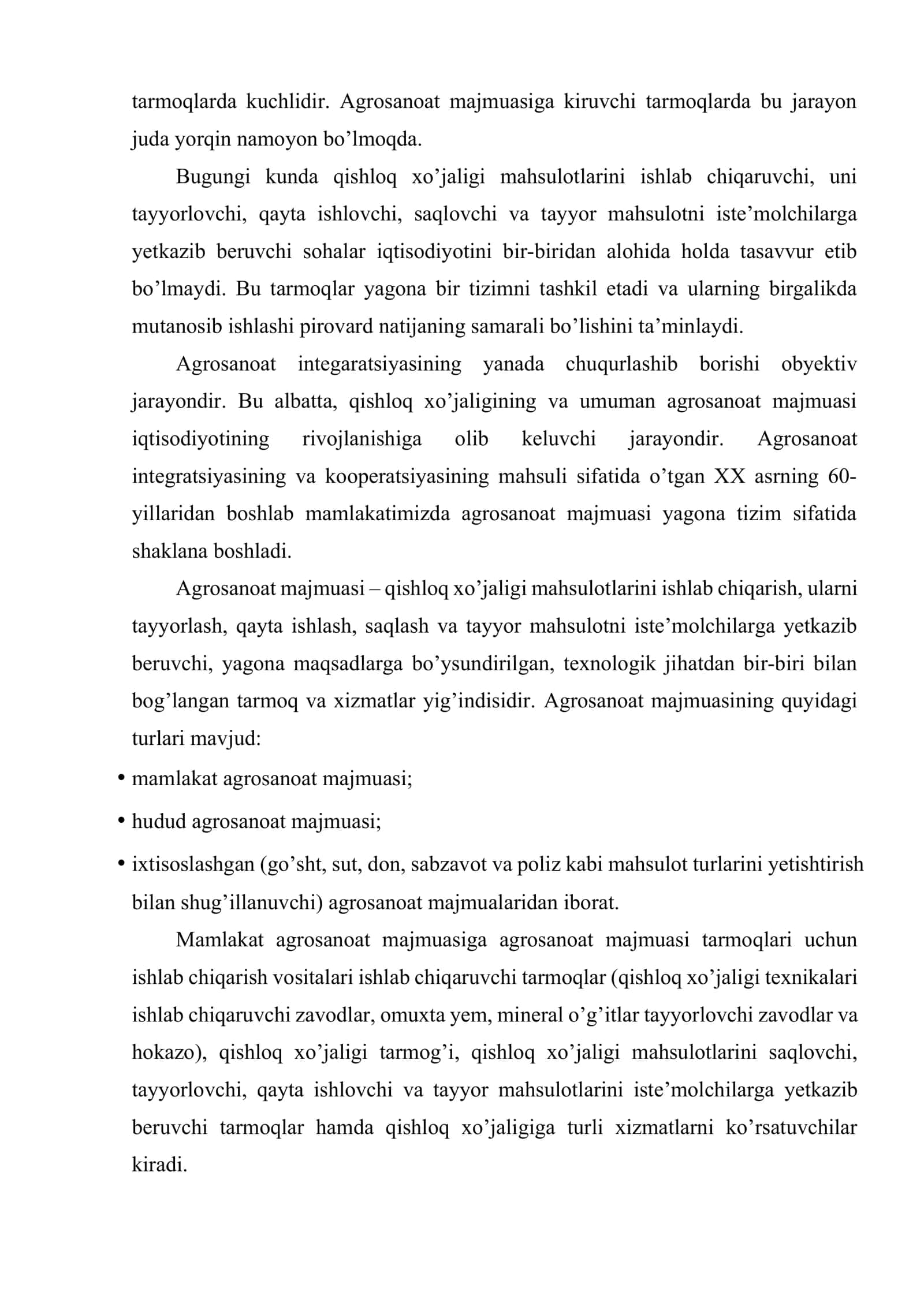 Agrosanoat majmuasining mohiyati, tarkibi va vazifalari 3