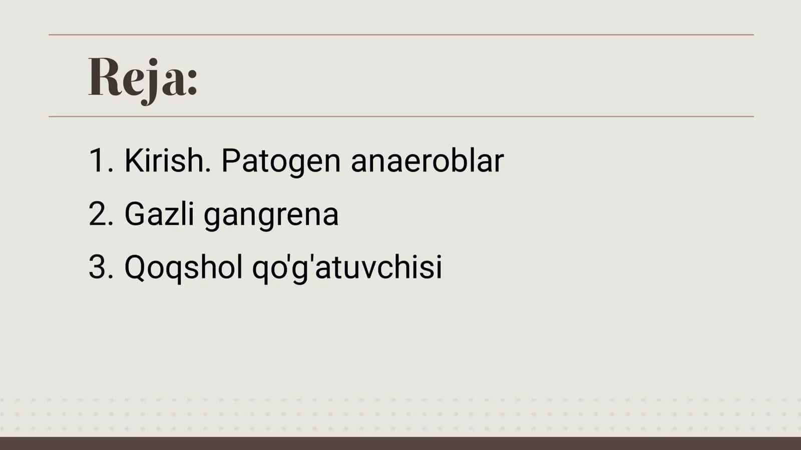Patogen anaeroblar. Gazli gangrena va qoqshol qo'zg'atuvchilarining umumiy xarakteristikasi va laborator tashhisi 3