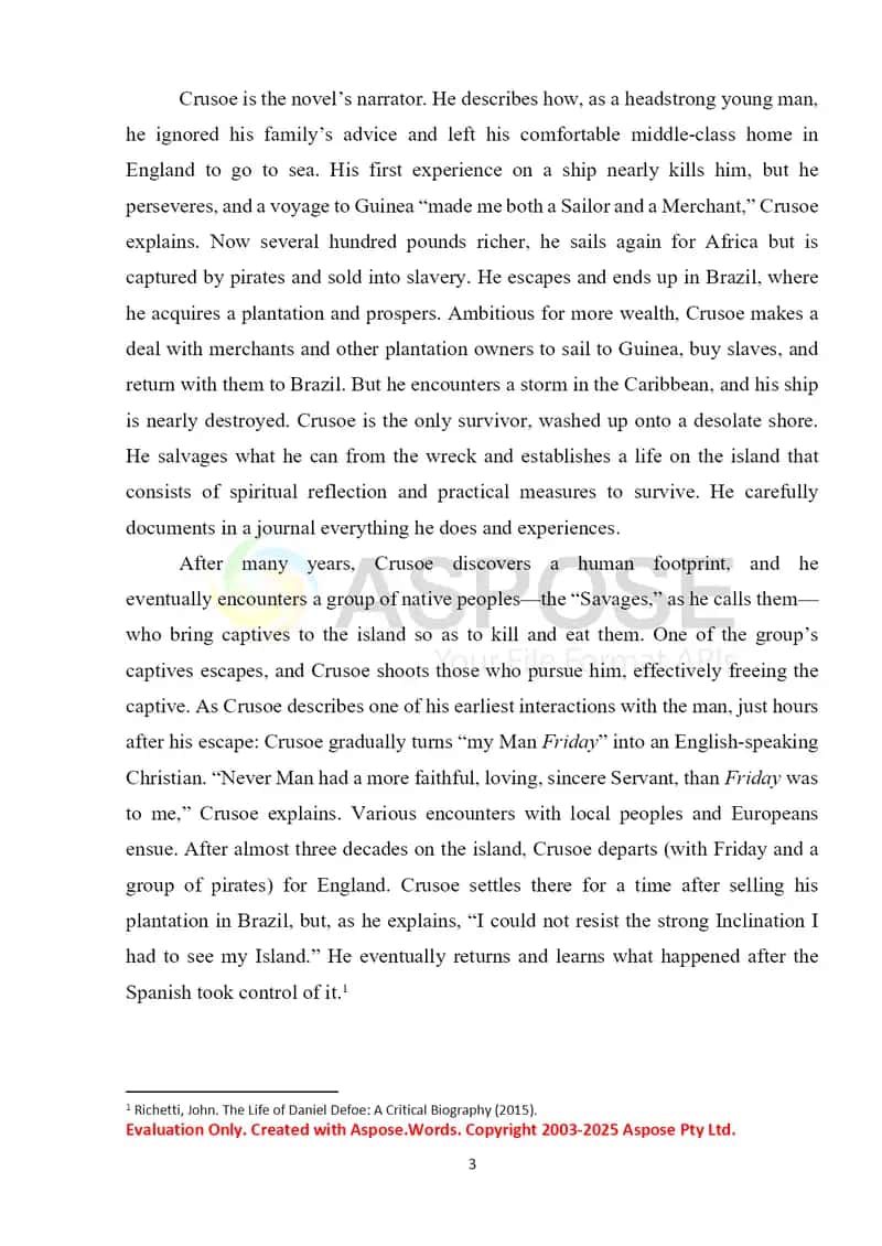 Daniel Defoe and his work “Robinson Crusoe” 3