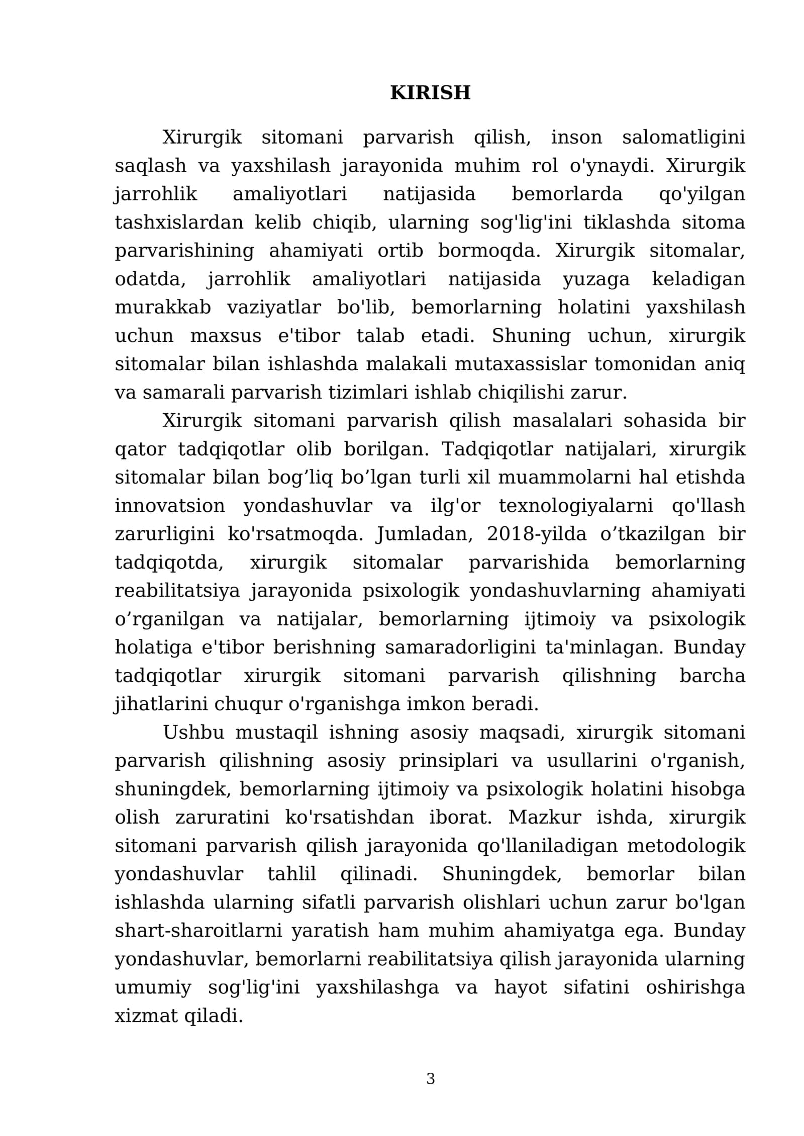 Xirurgik sitomani parvarish qilish 3