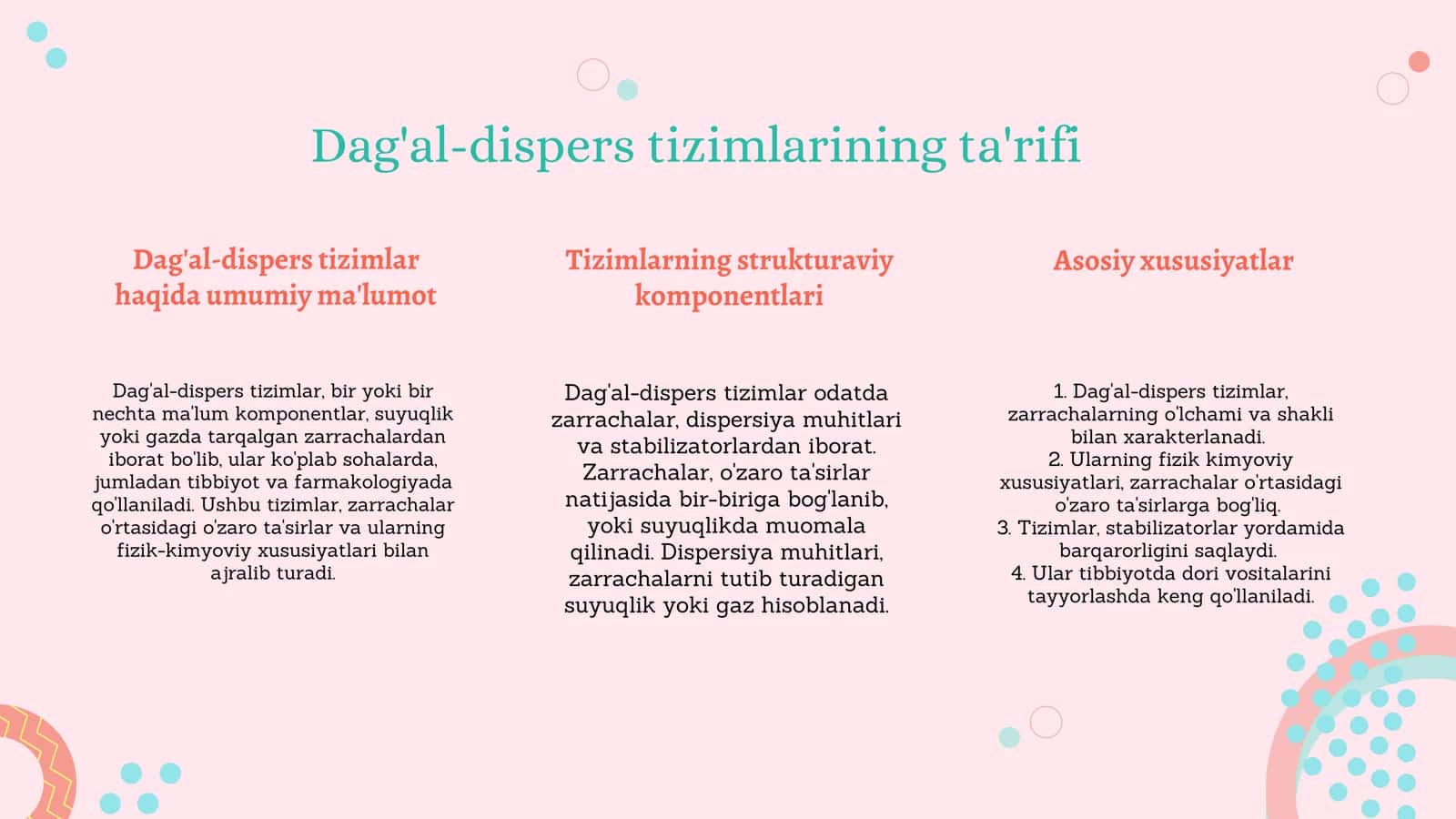 Dag'al-dispers tizimlar 3
