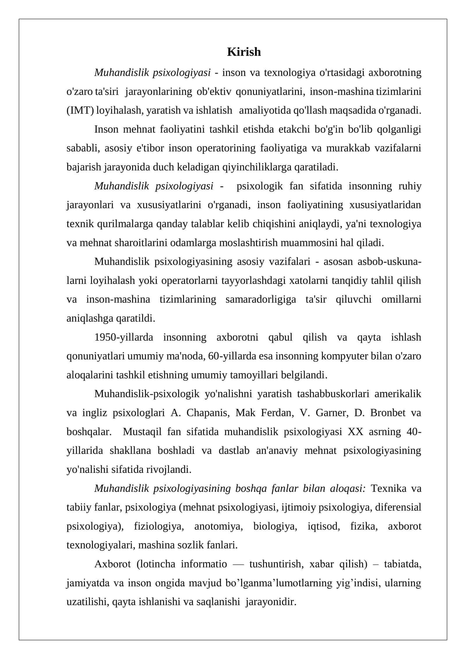 Psixologiya va muhandislik psixologiyasi fanlari metodlarining klassifikatsiyasi 3