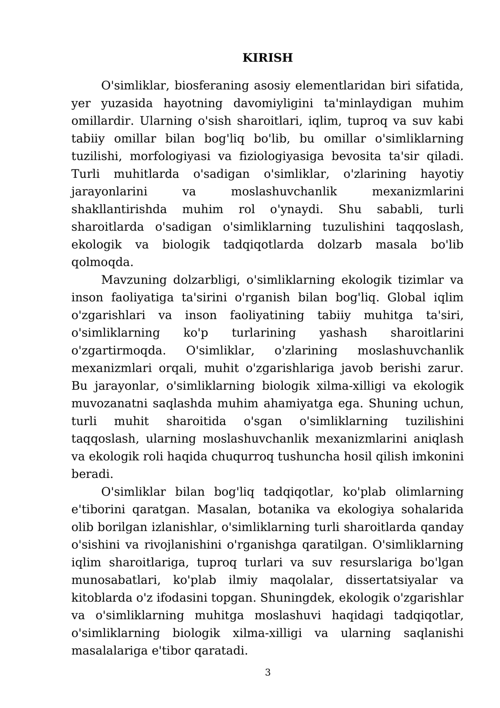 Turli muhit sharoitda o'sgan o'simliklarning tuzulishini taqqoslash 3