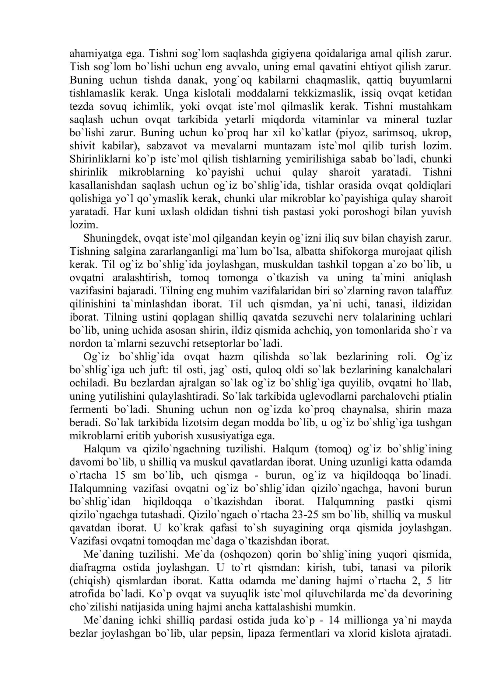 OVQAT HAZM, AYIRISH, TANOSIL ENDOKRIN TIZIMLARI 3